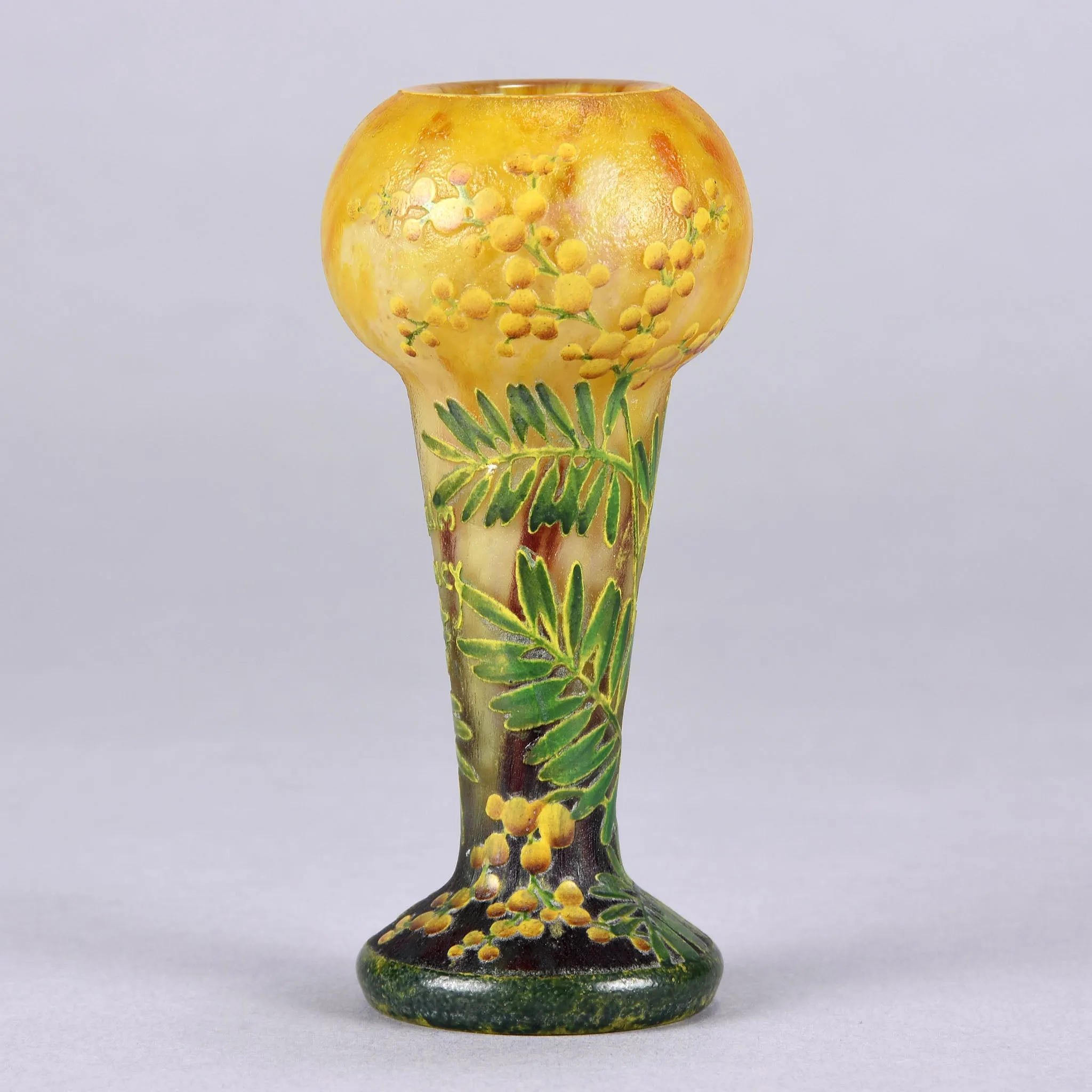 "Mimosa Footed Vase" by Daum Frères