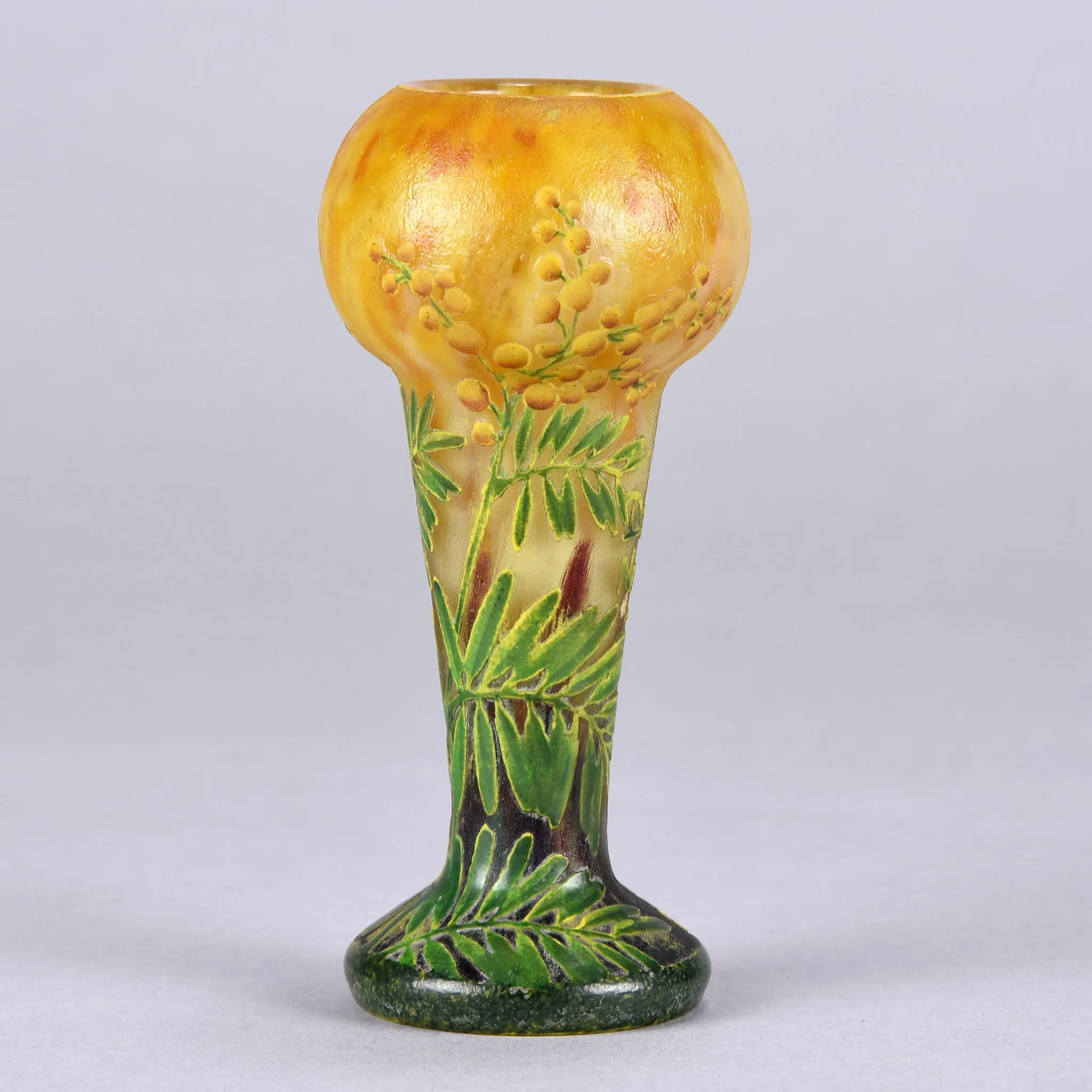 "Mimosa Footed Vase" by Daum Frères