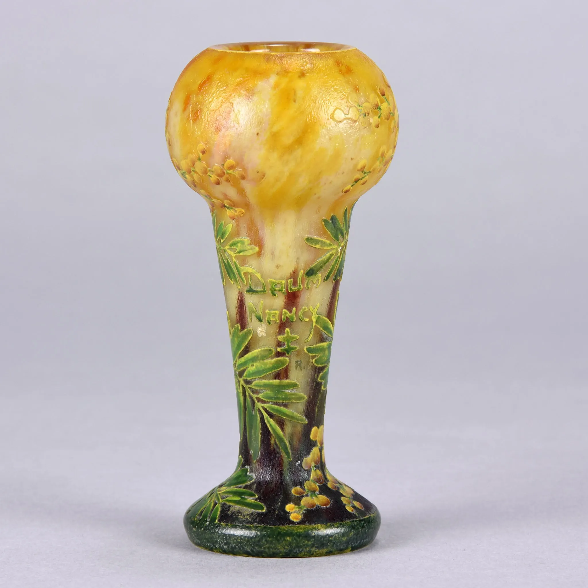 "Mimosa Footed Vase" by Daum Frères