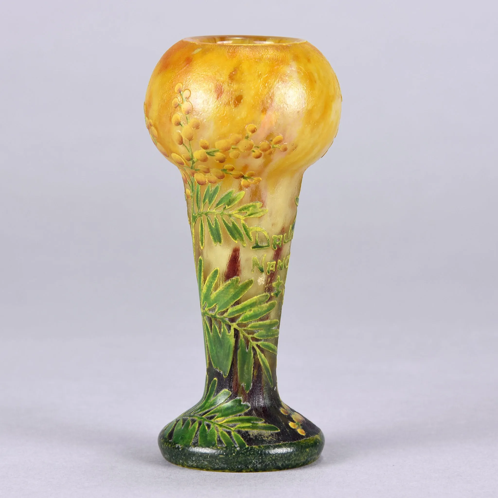 "Mimosa Footed Vase" by Daum Frères