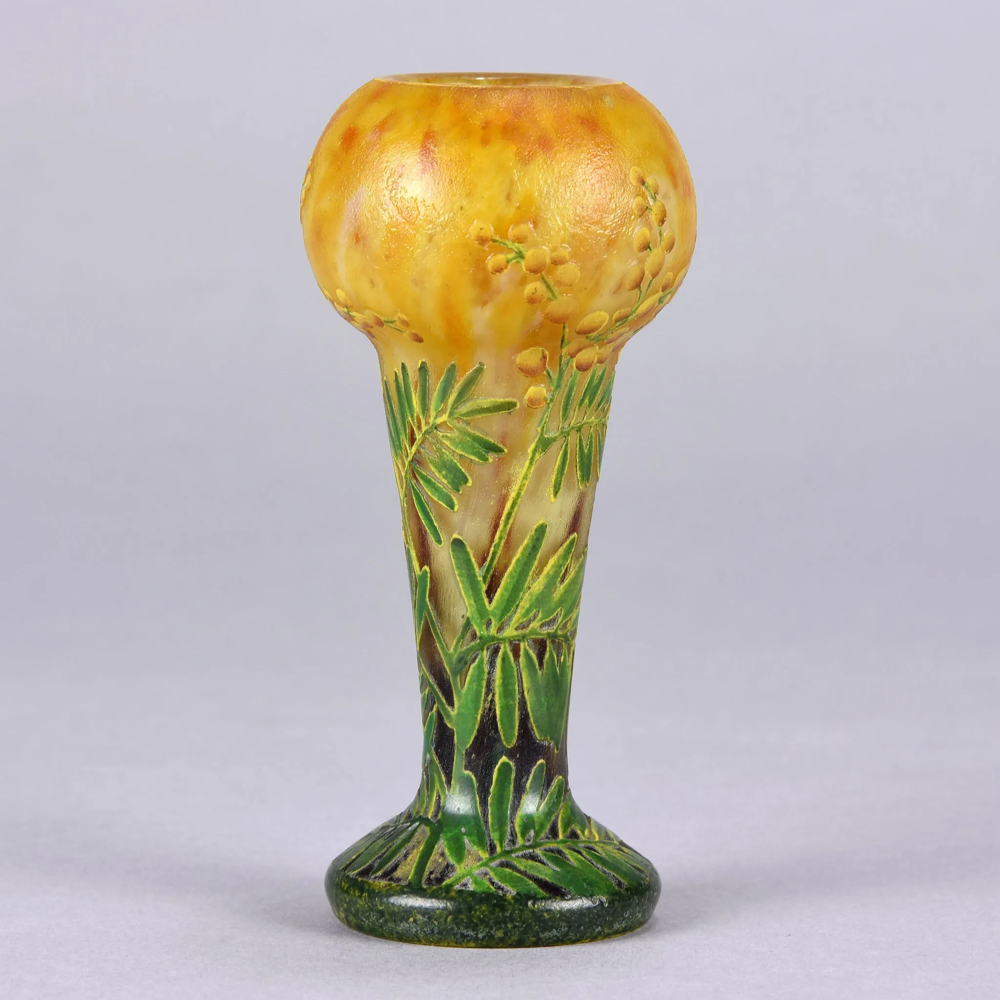 "Mimosa Footed Vase" by Daum Frères