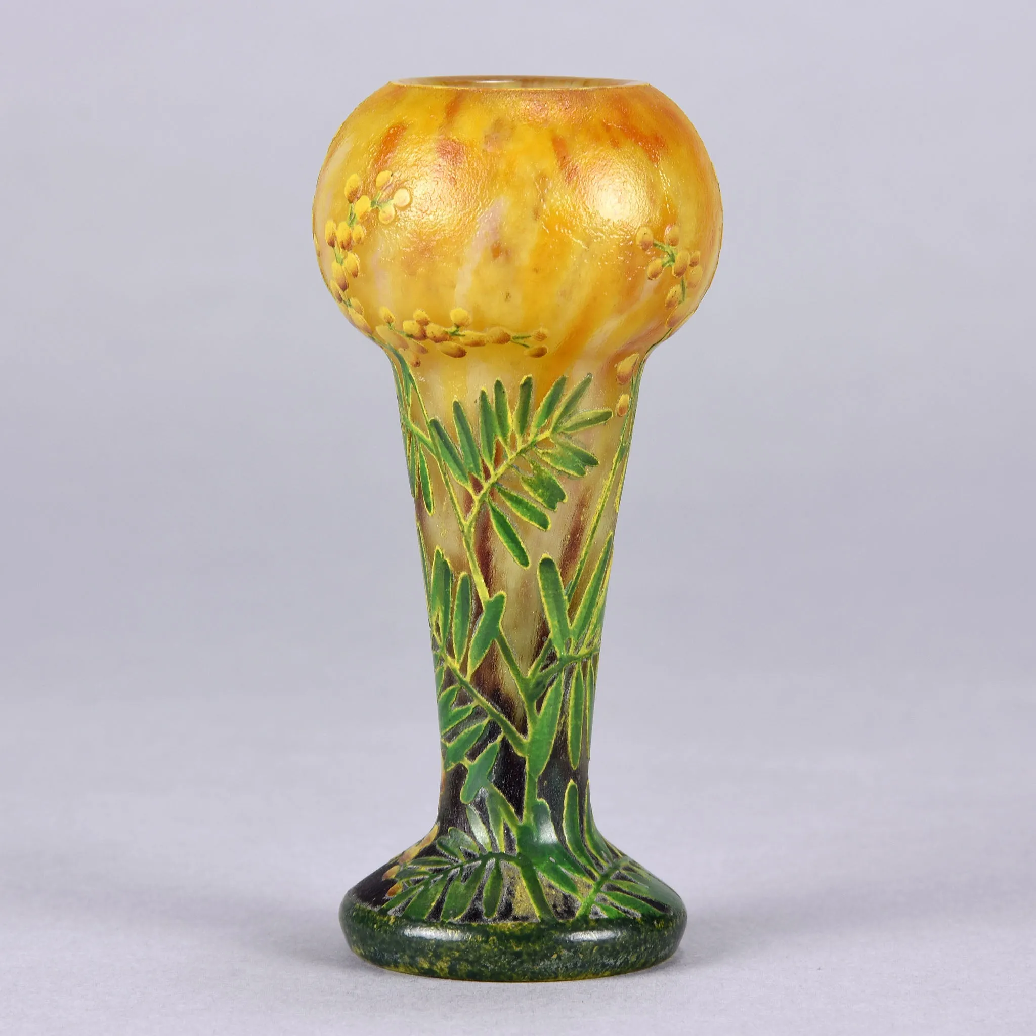 "Mimosa Footed Vase" by Daum Frères