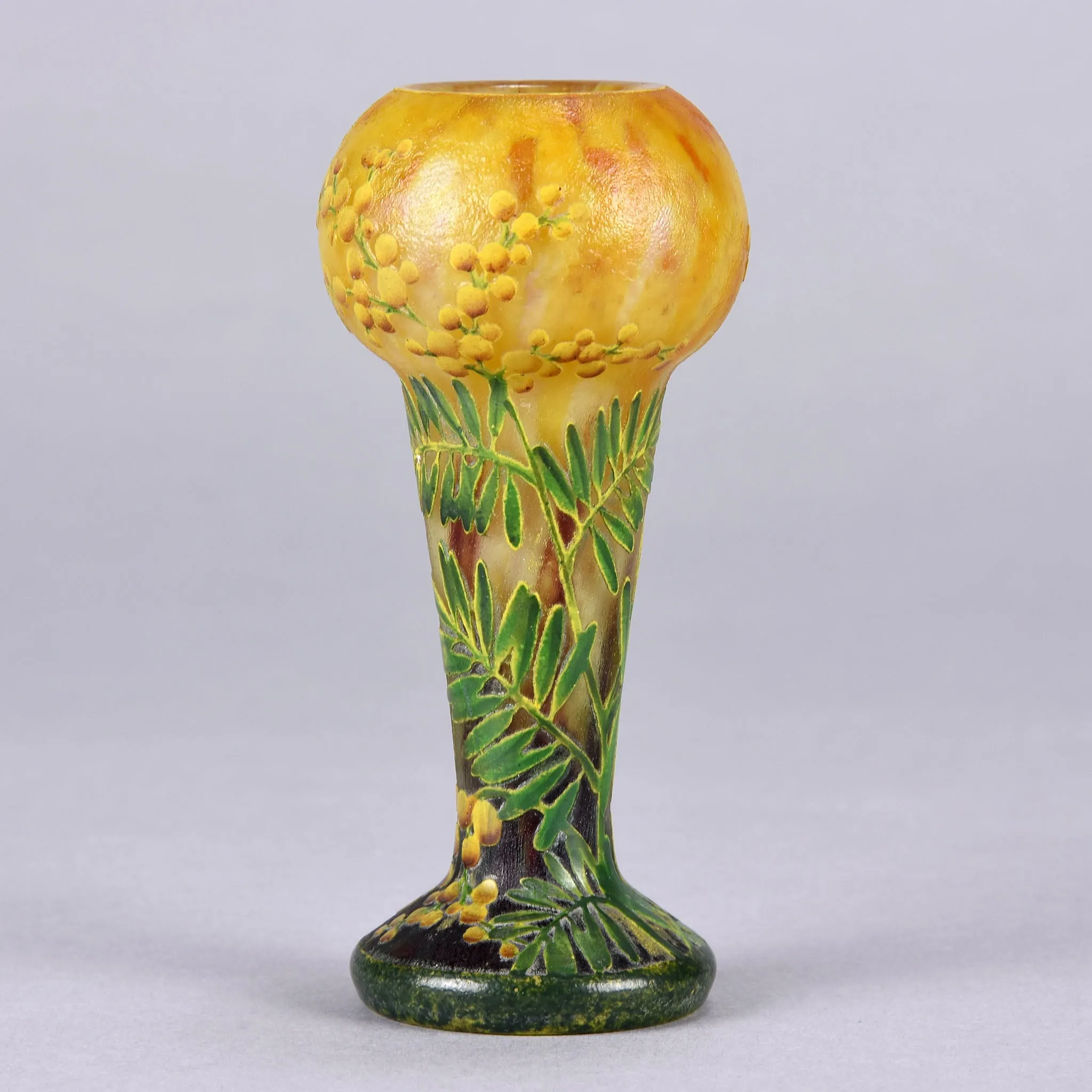 "Mimosa Footed Vase" by Daum Frères