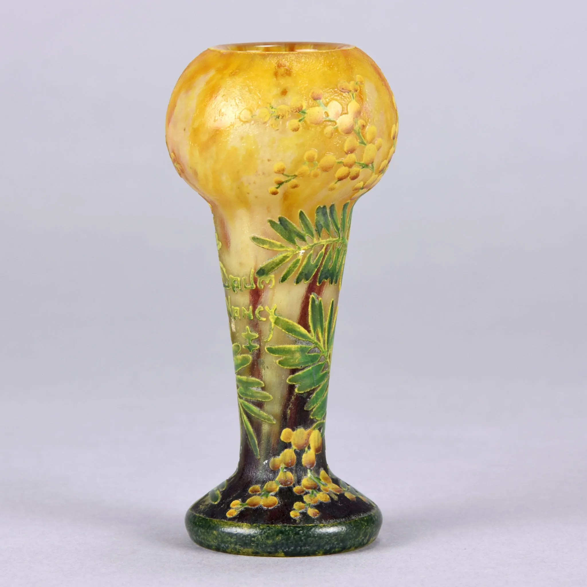 "Mimosa Footed Vase" by Daum Frères