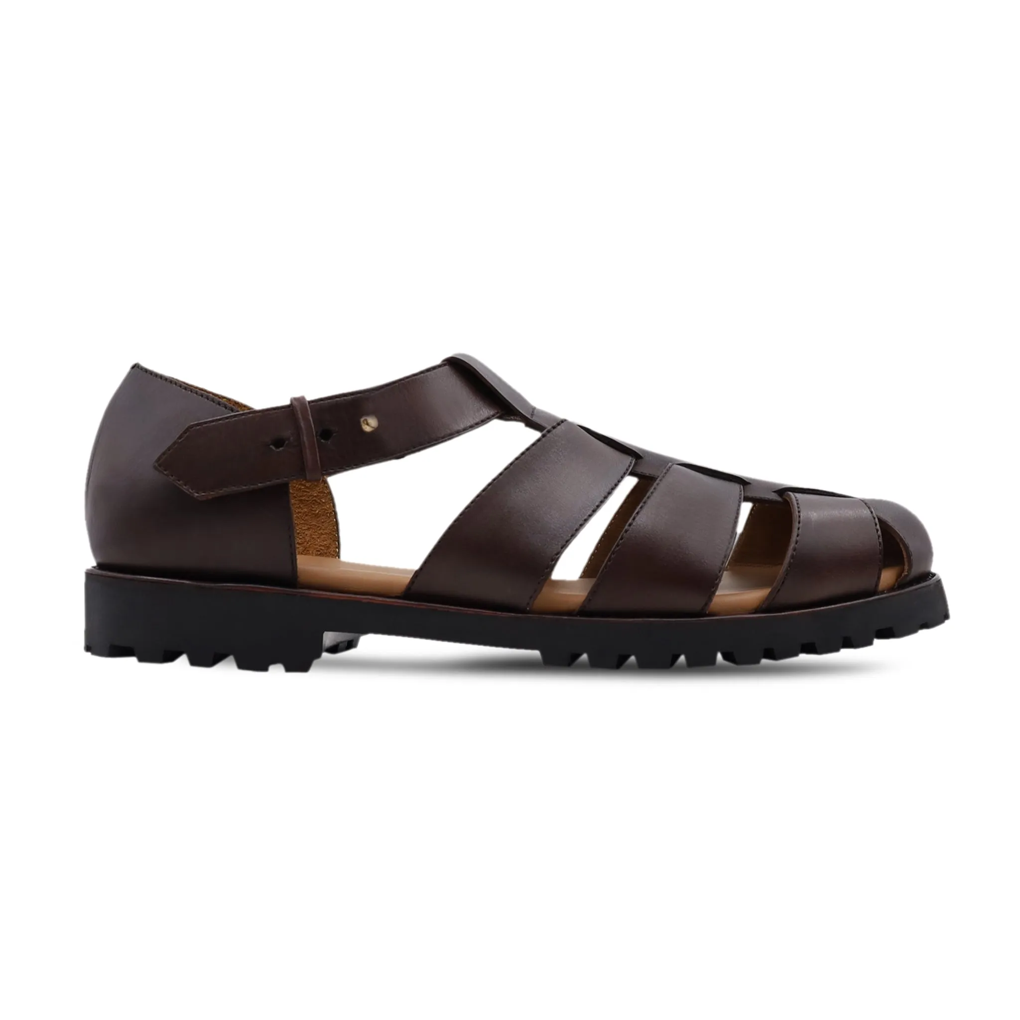 Rahma - Men's Brown Calf Leather Sandal