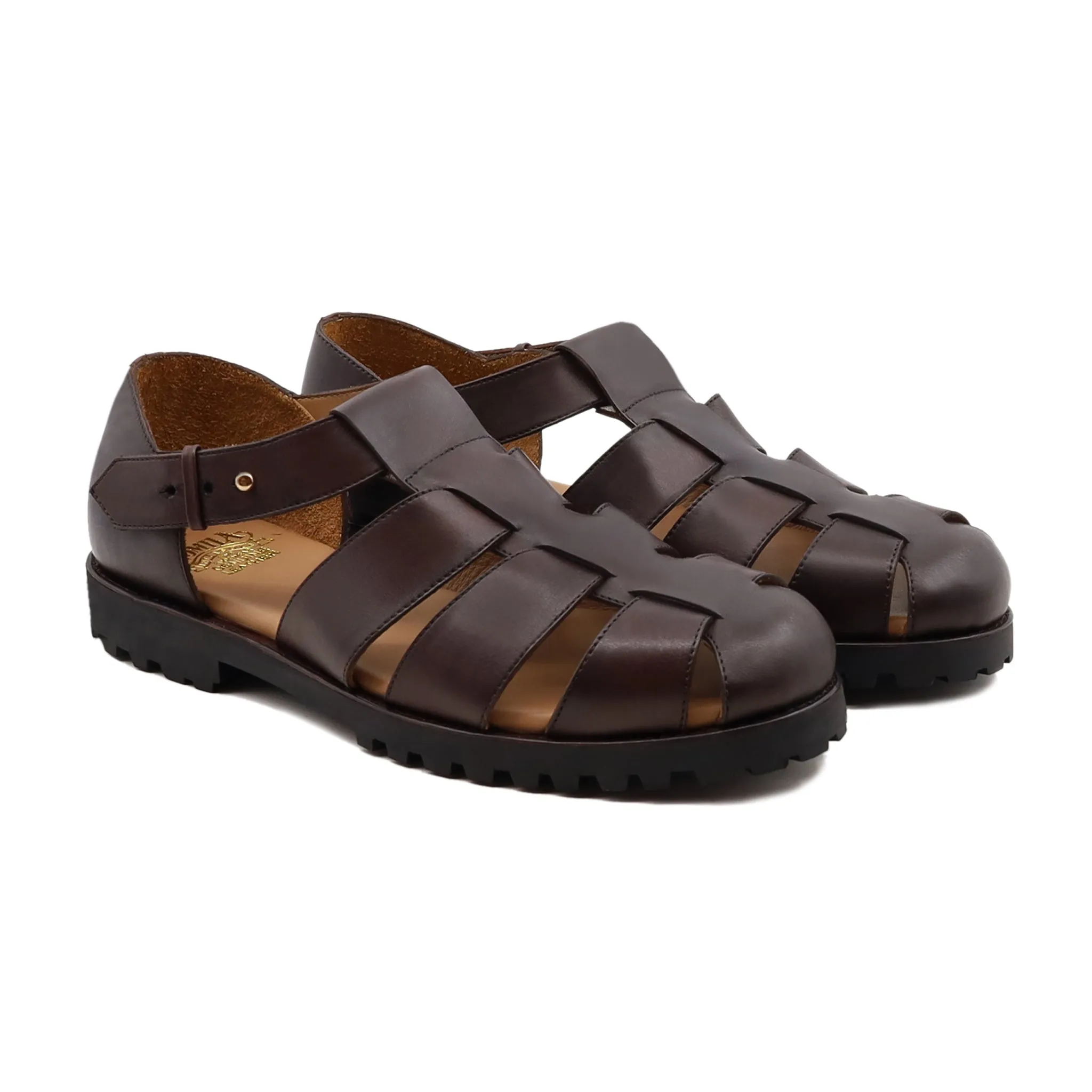 Rahma - Men's Brown Calf Leather Sandal