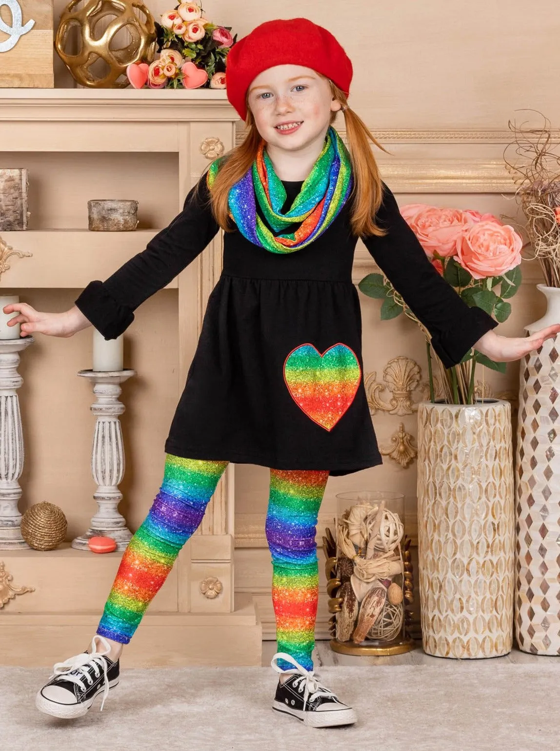 Rainbow Lovin' Tunic, Scarf And Legging Set