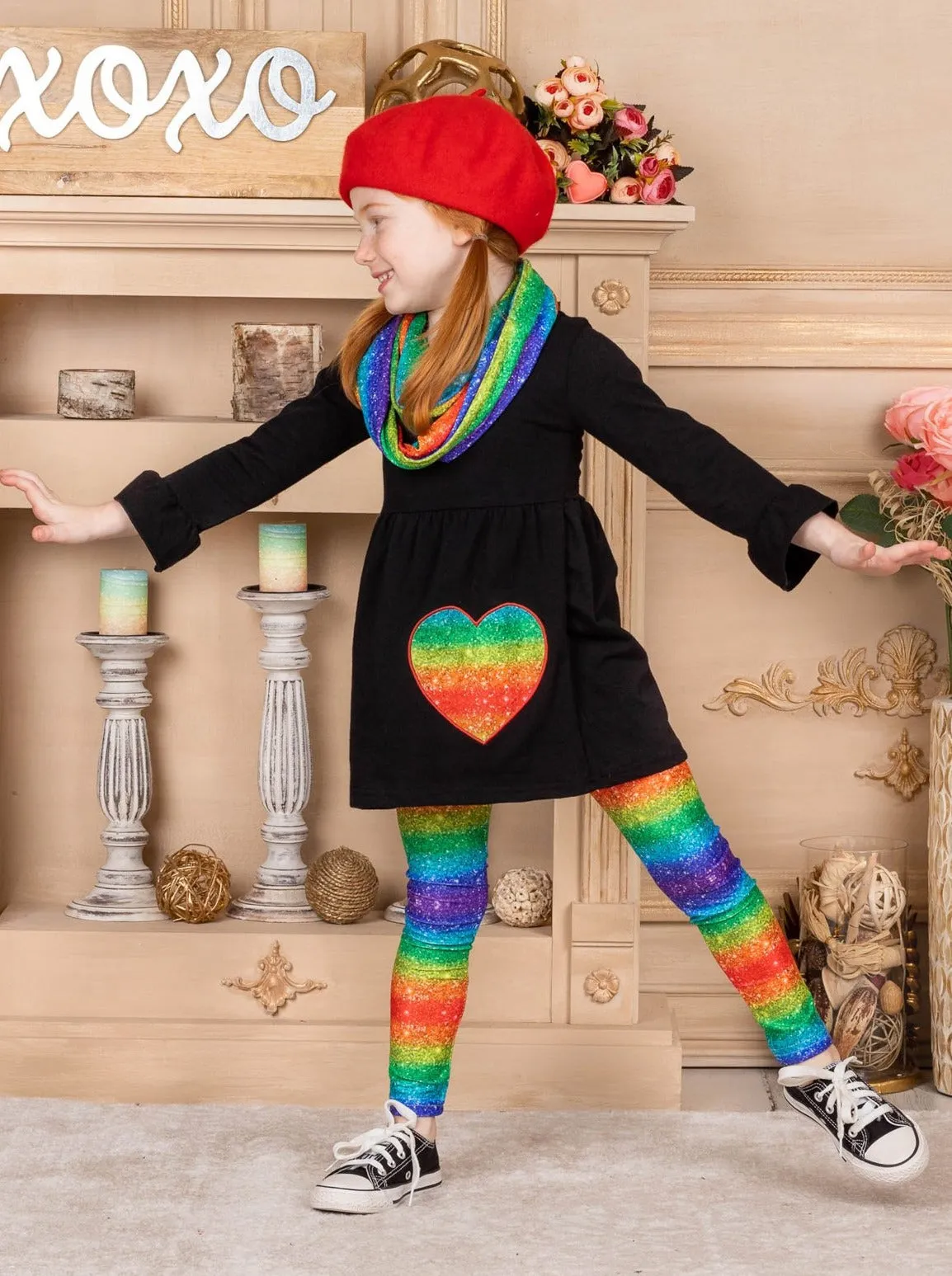 Rainbow Lovin' Tunic, Scarf And Legging Set