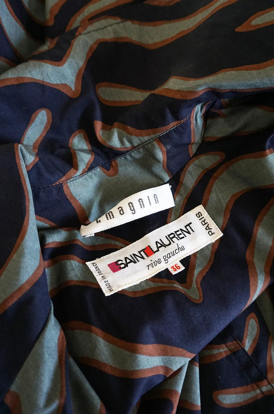 Rare 1984 Yves Saint Laurent Zebra Safari Trench Coat