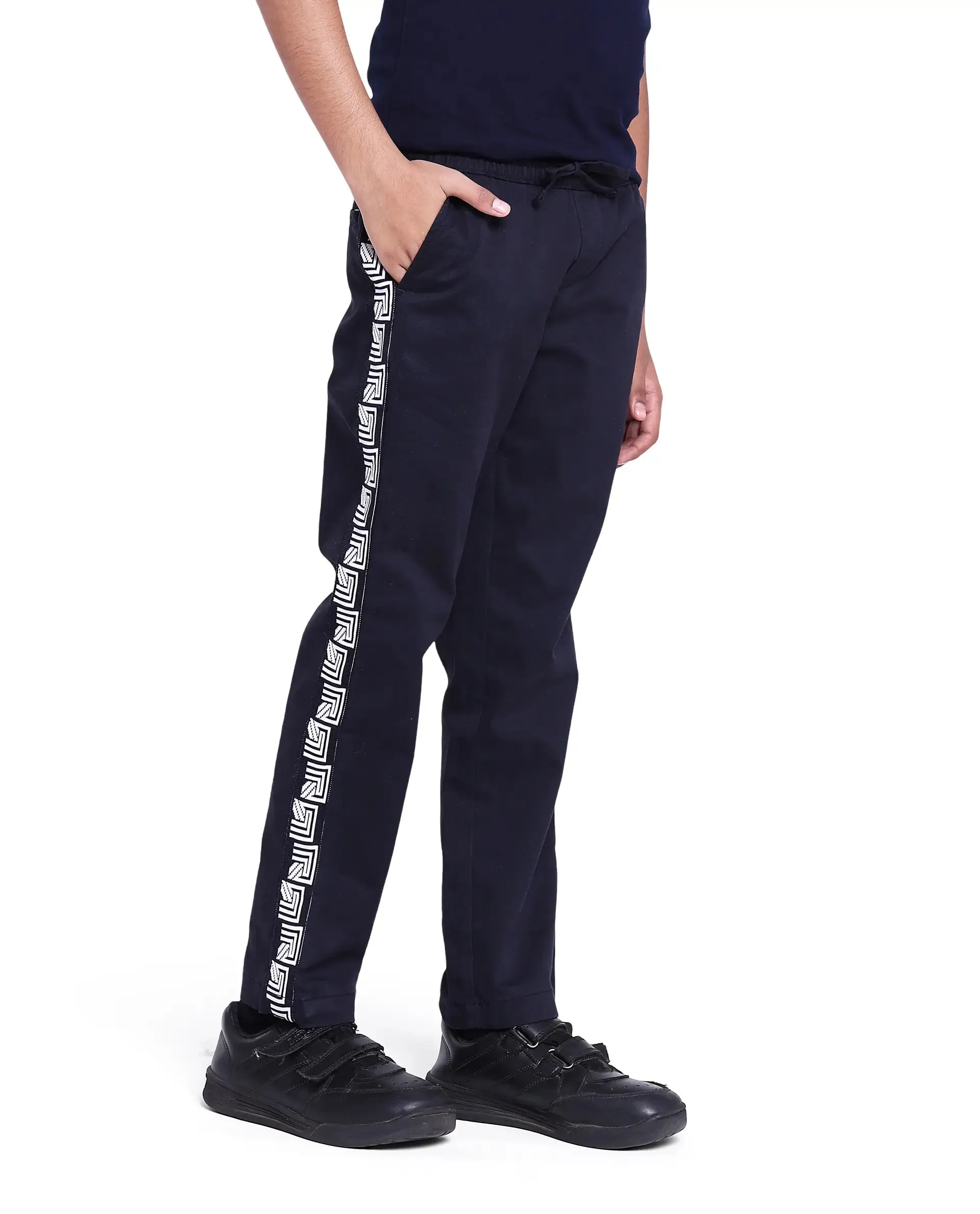 Rare Ones Kids Novi Navy Cotton Solid Trouser