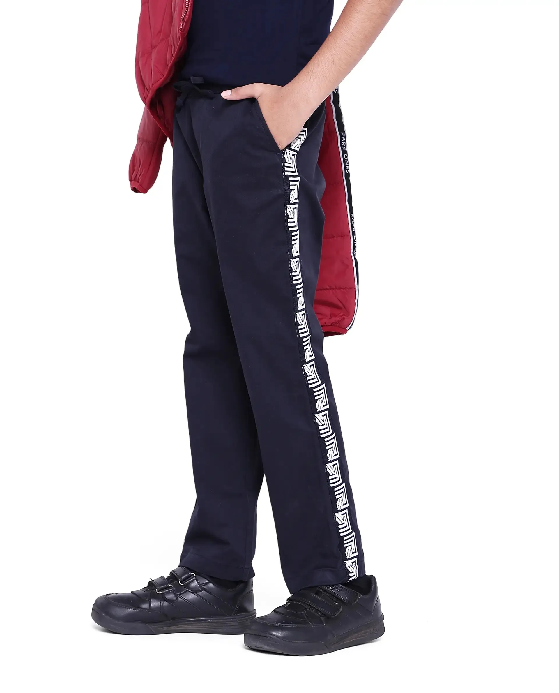 Rare Ones Kids Novi Navy Cotton Solid Trouser