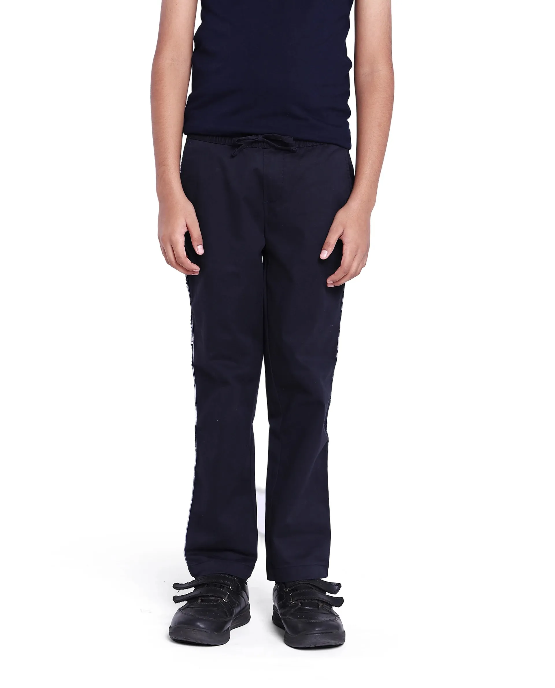 Rare Ones Kids Novi Navy Cotton Solid Trouser