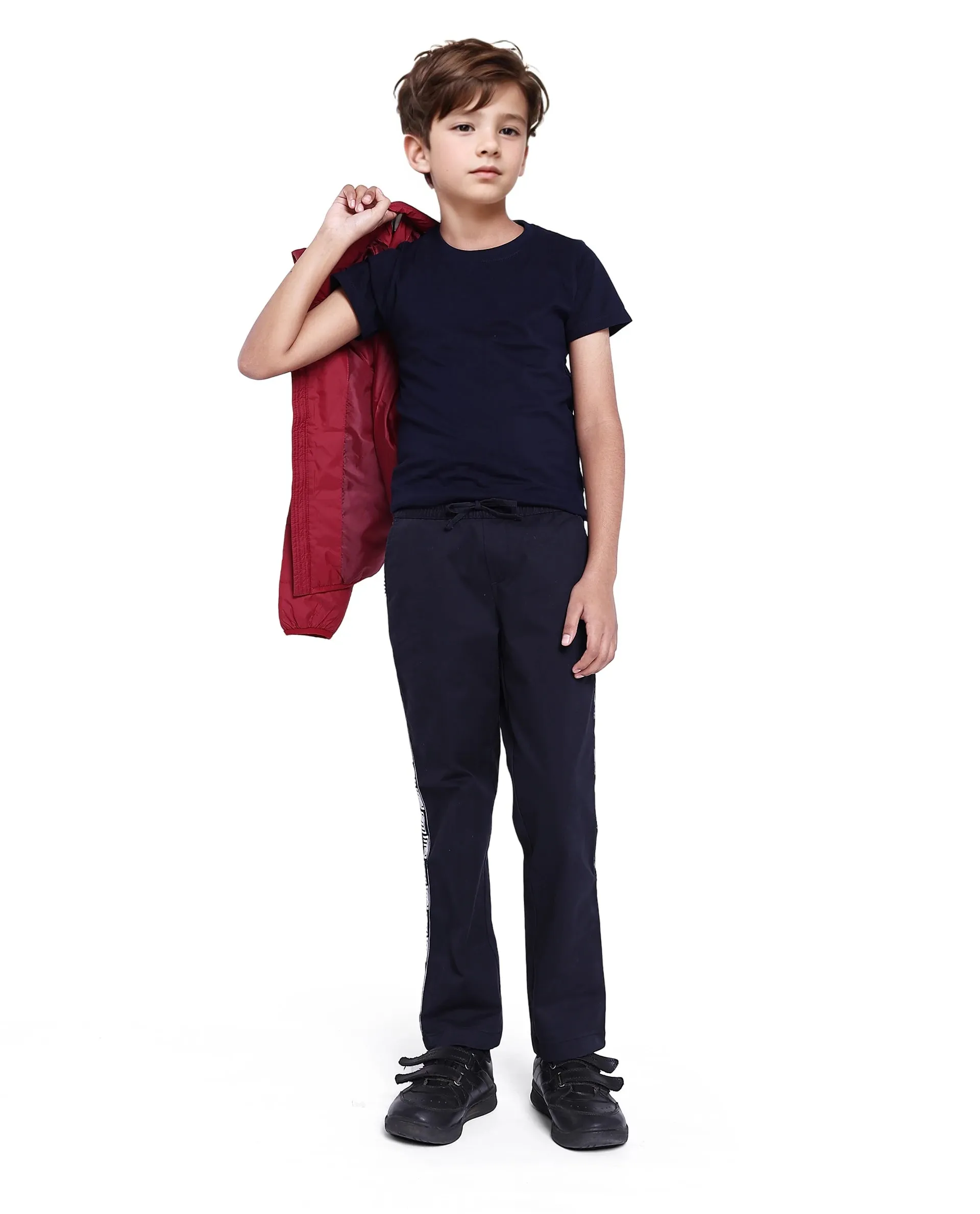 Rare Ones Kids Novi Navy Cotton Solid Trouser