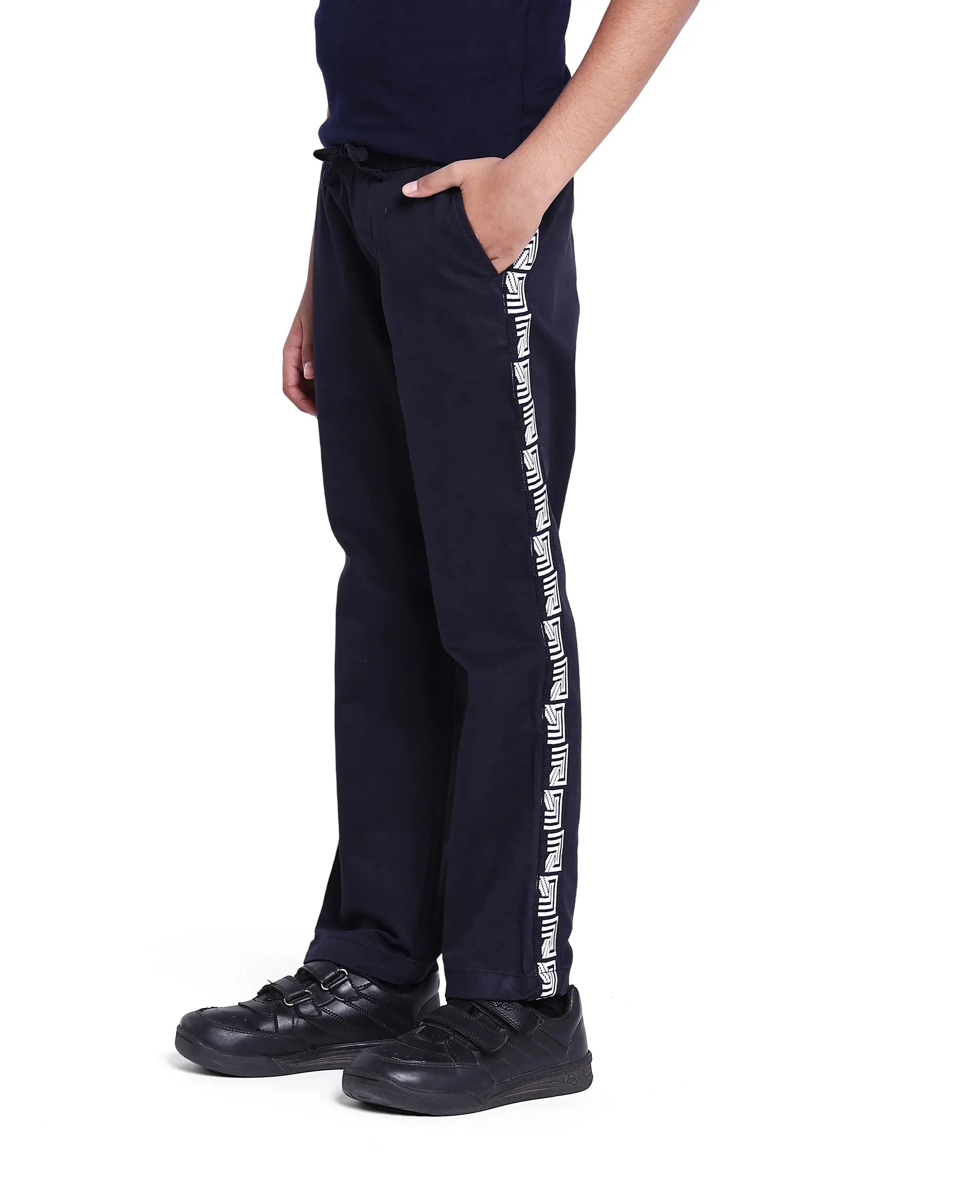 Rare Ones Kids Novi Navy Cotton Solid Trouser