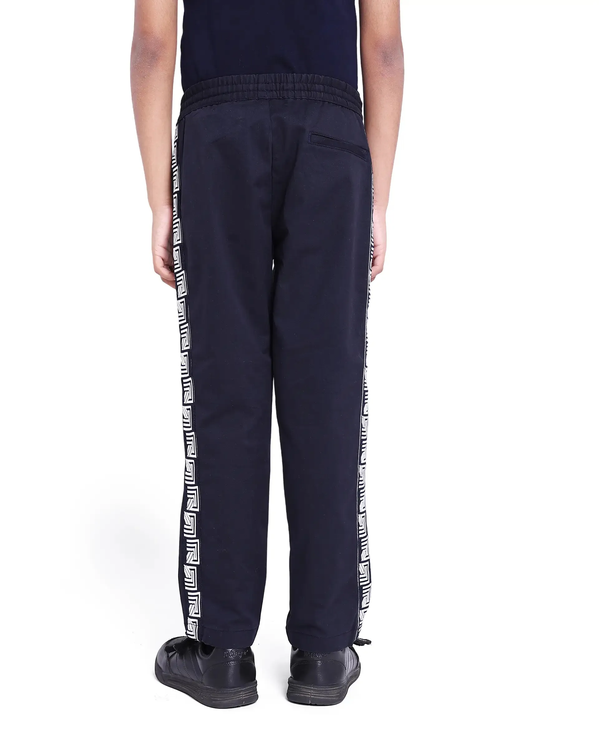 Rare Ones Kids Novi Navy Cotton Solid Trouser