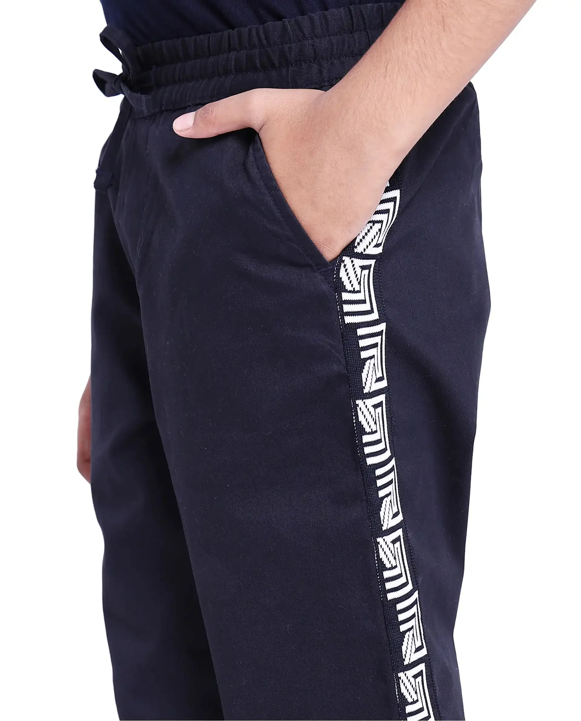 Rare Ones Kids Novi Navy Cotton Solid Trouser