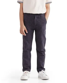 Rare Ones Kids Wren Navy Cotton Stripes Trouser