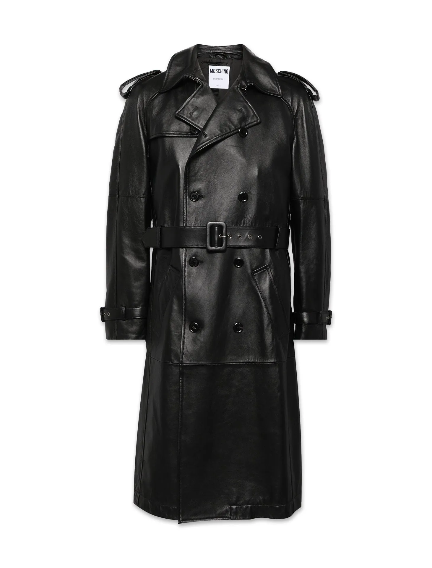 Real Leather Long Overcoat