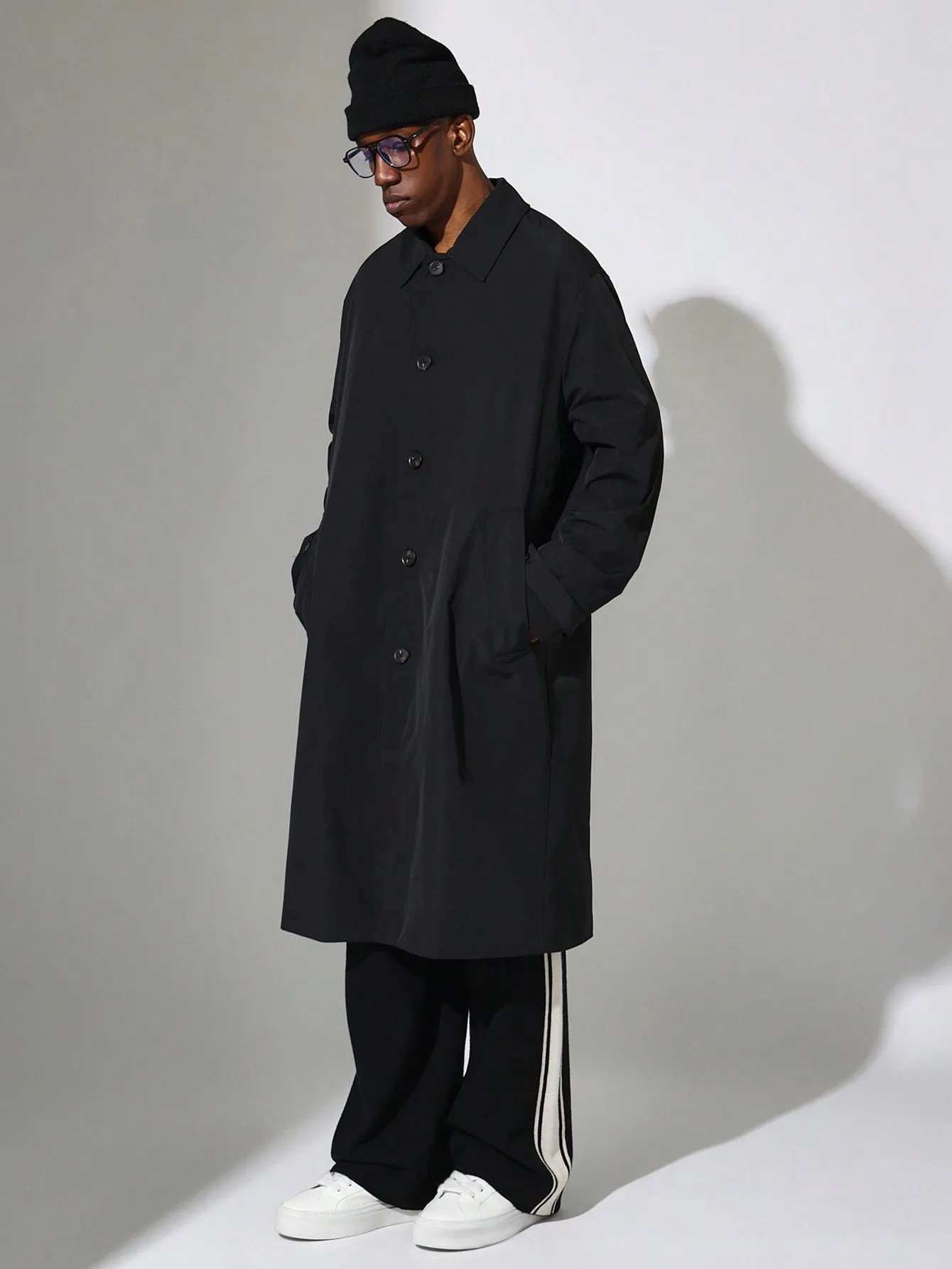 Regular Fit Nylon Trench Coat