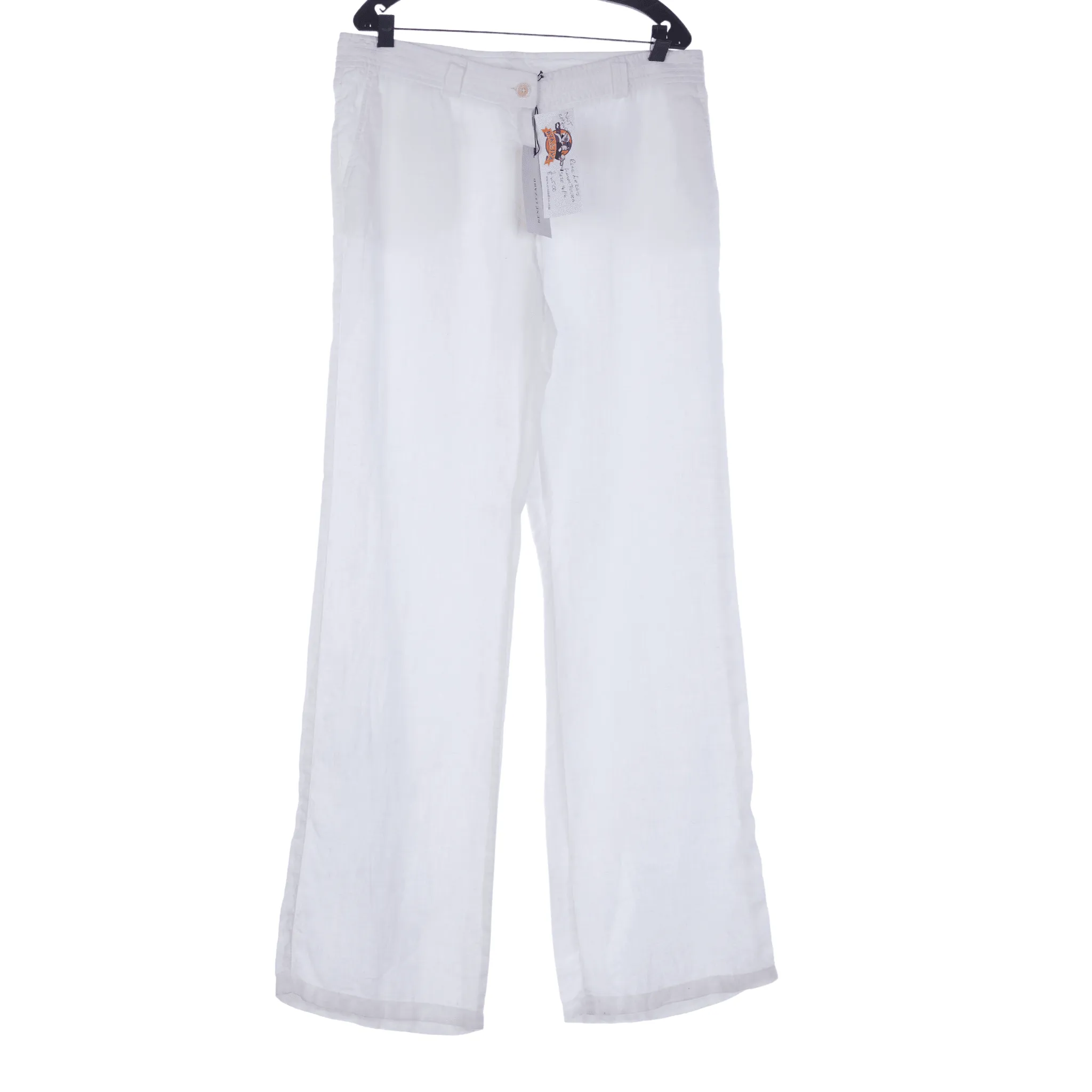 Rene Lezard Linen White Wide Legged Trousers UK Size 16