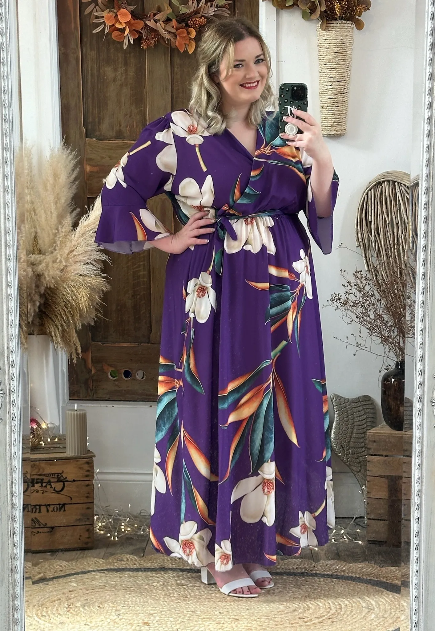 Rich Purple Bold Floral Thea Dress