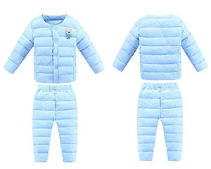 Russian Winter ! New 2016 Baby Boy Winter Children Girls Down Coats Set Clothing Children's Winter Jacket Pants for Girls Boys