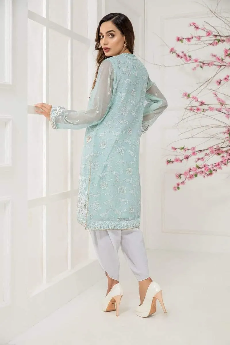 Sadia Aamir - Pastel Blue Arctic - SA-LP31 - Embroidery - 1 Piece