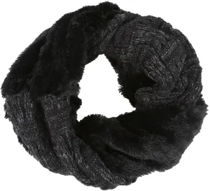 Sakkas Dalien Short Length Two Sided Faux Fur Ribbed Cable Knit Infinity Scarf