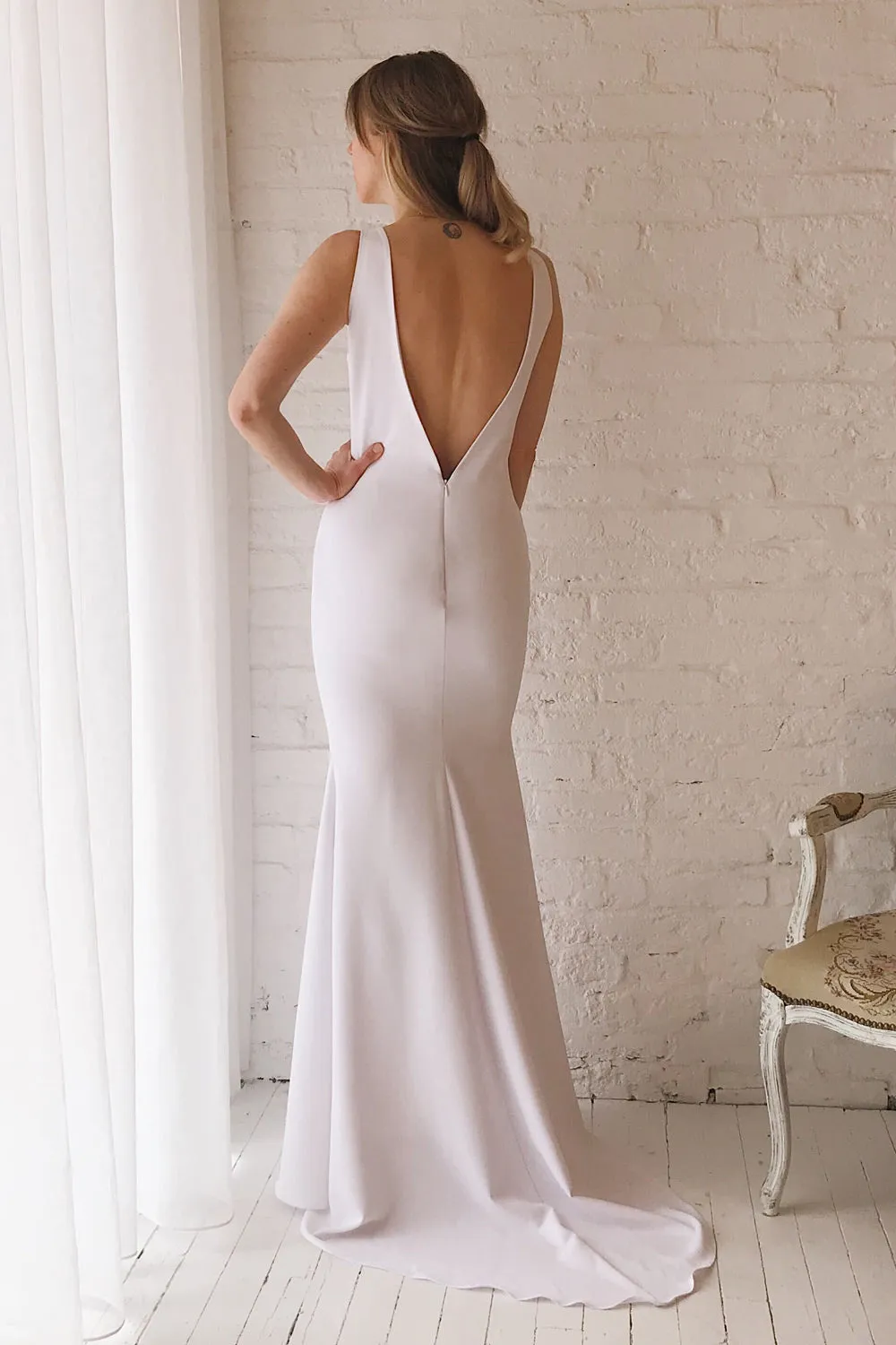 Sanya Ivory | Backless Mermaid Gown