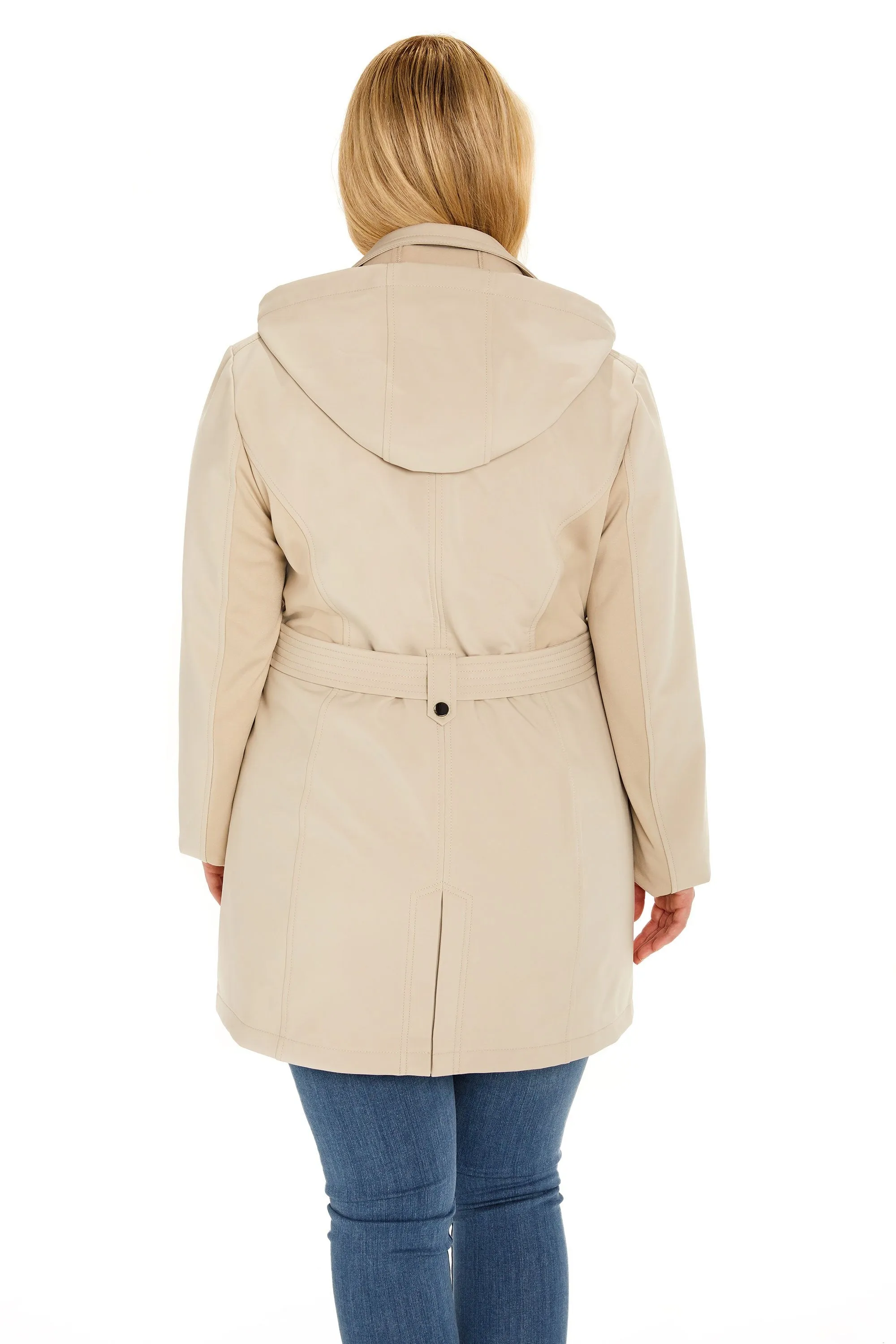 Sebby Collection Plus Softshell Trench Coat