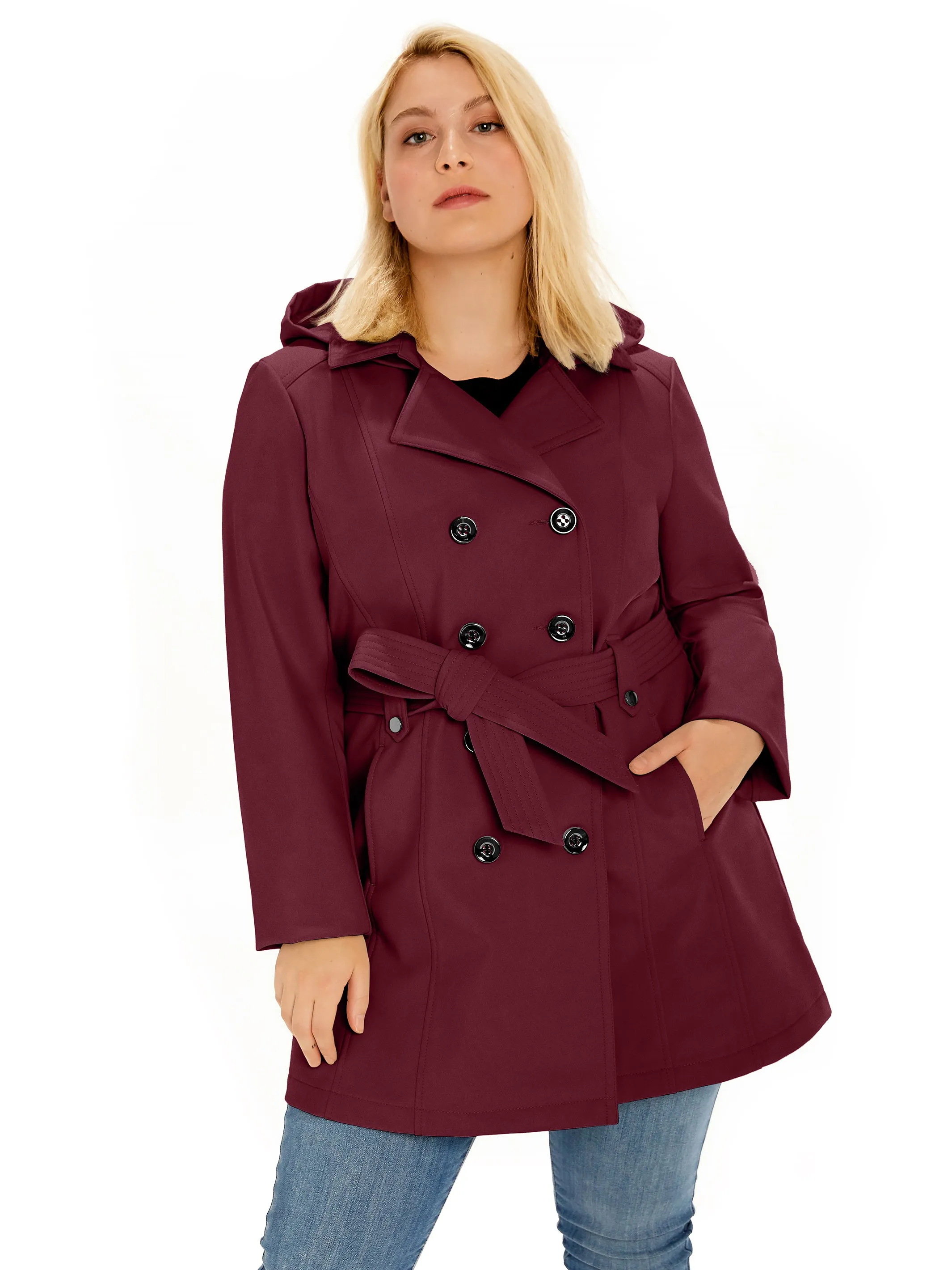 Sebby Collection Plus Softshell Trench Coat