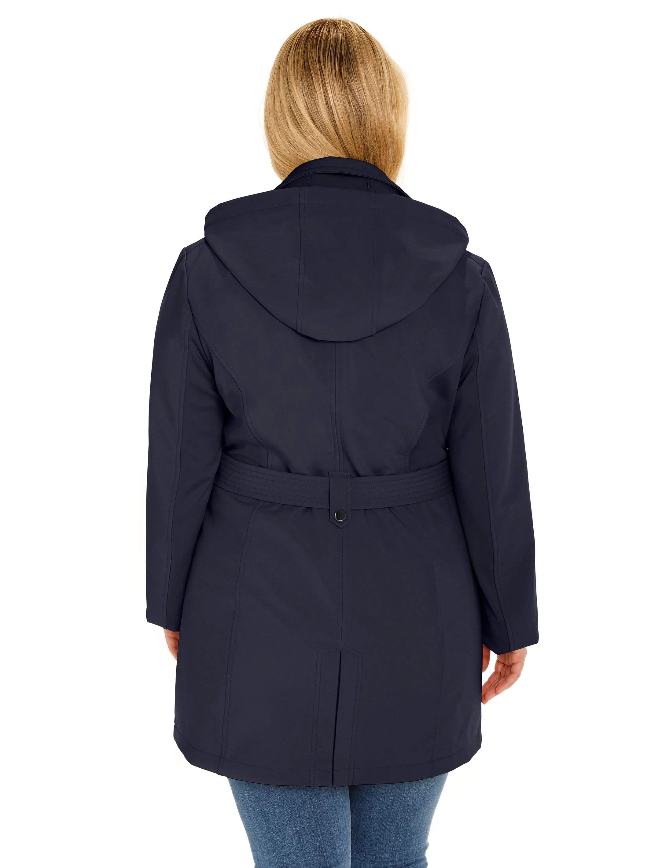 Sebby Collection Plus Softshell Trench Coat