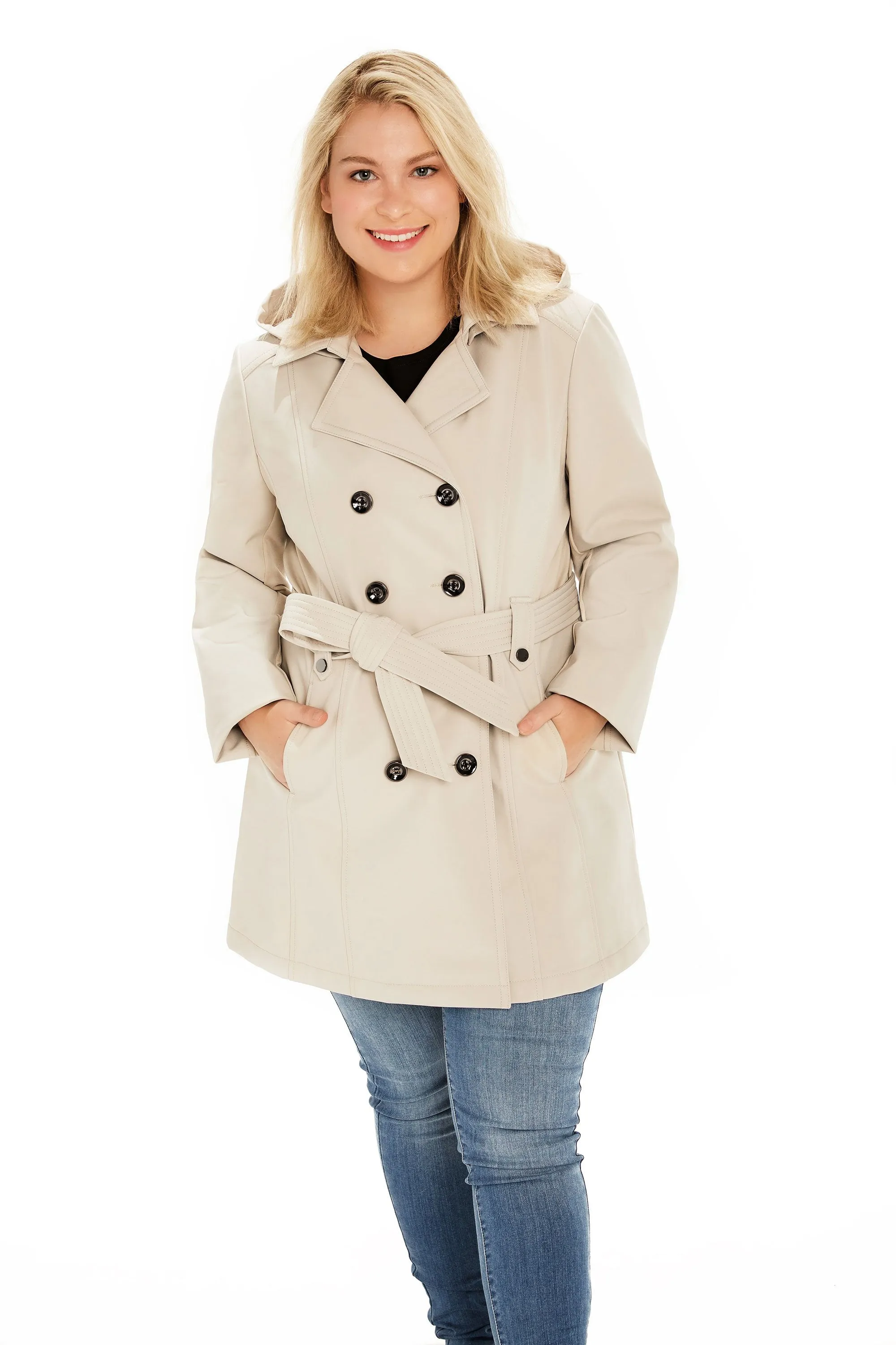 Sebby Collection Plus Softshell Trench Coat