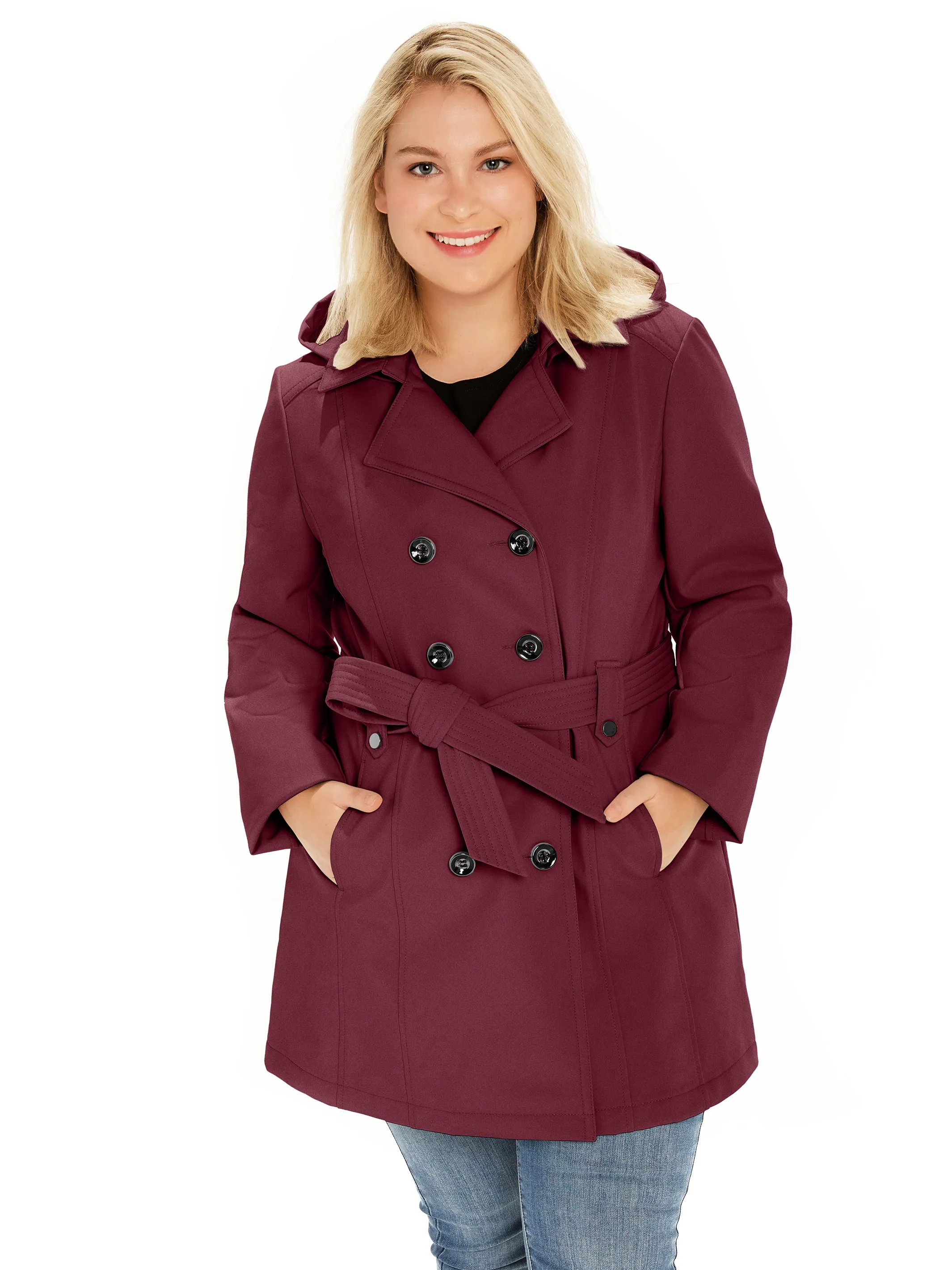 Sebby Collection Plus Softshell Trench Coat