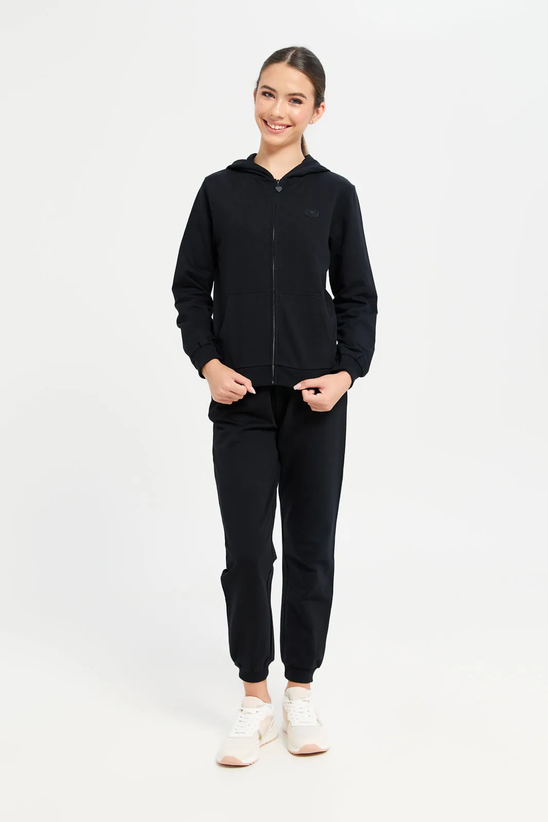 Senior Girls Black Basic Active Pants