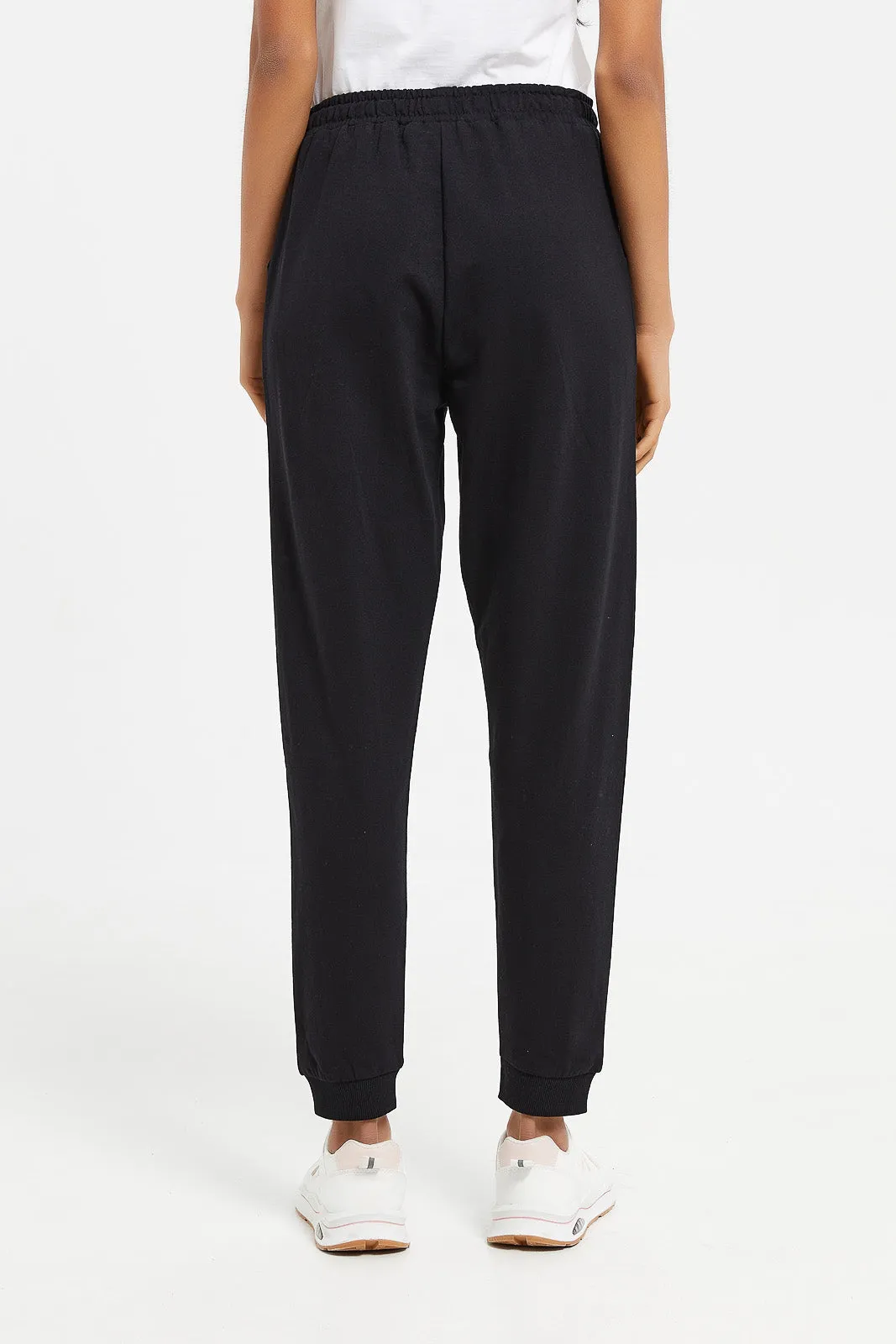 Senior Girls Black Basic Track Pants