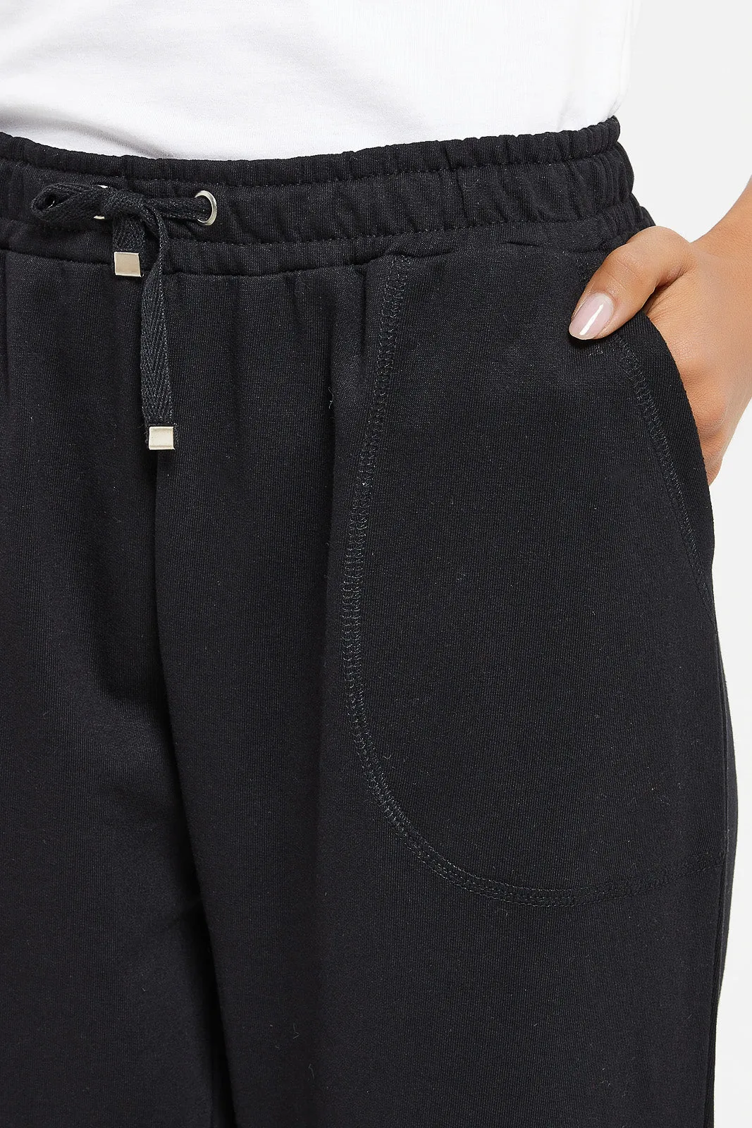 Senior Girls Black Basic Track Pants