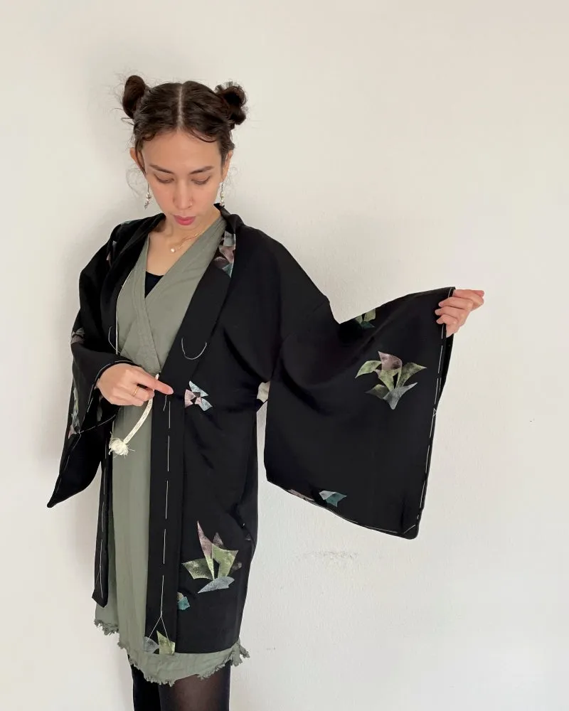 Shine in Black Haori Kimono Jacket