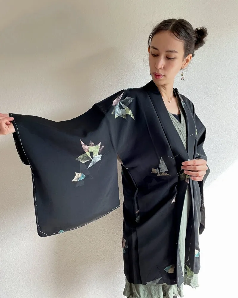 Shine in Black Haori Kimono Jacket