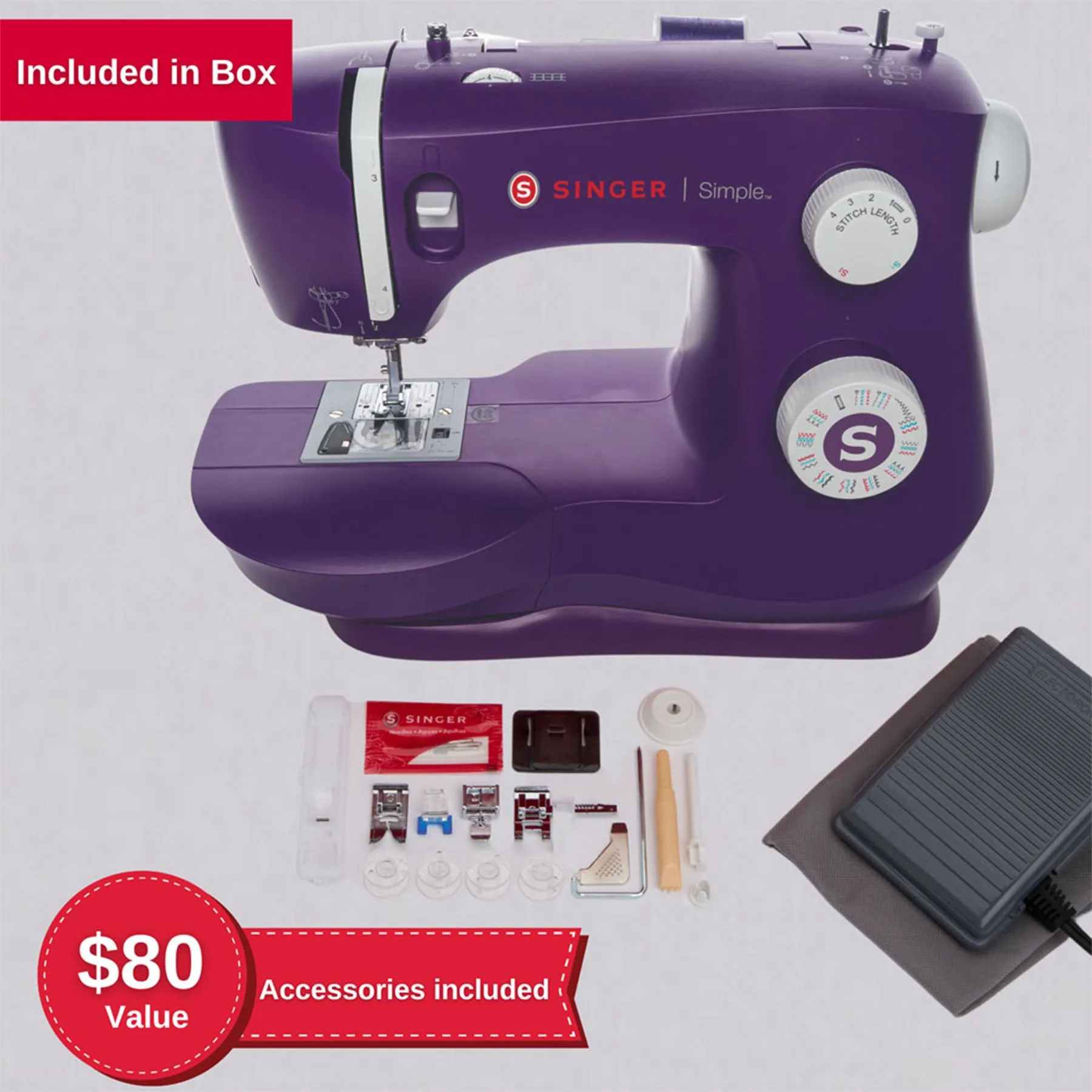 SINGER® Refurbished Simple™ 3337 Purple Sewing Machine