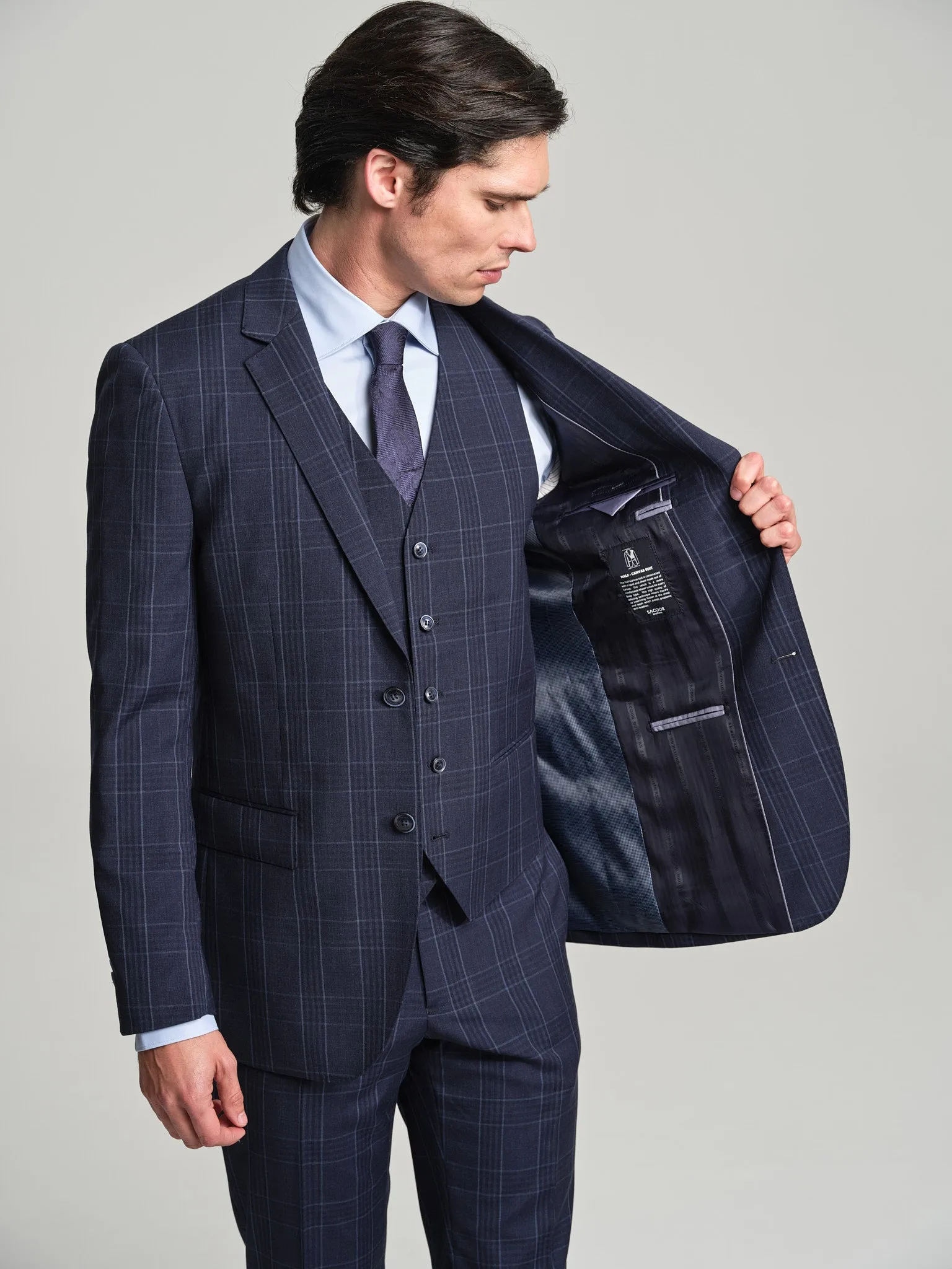 Slim fit Evolution wool suit with vest