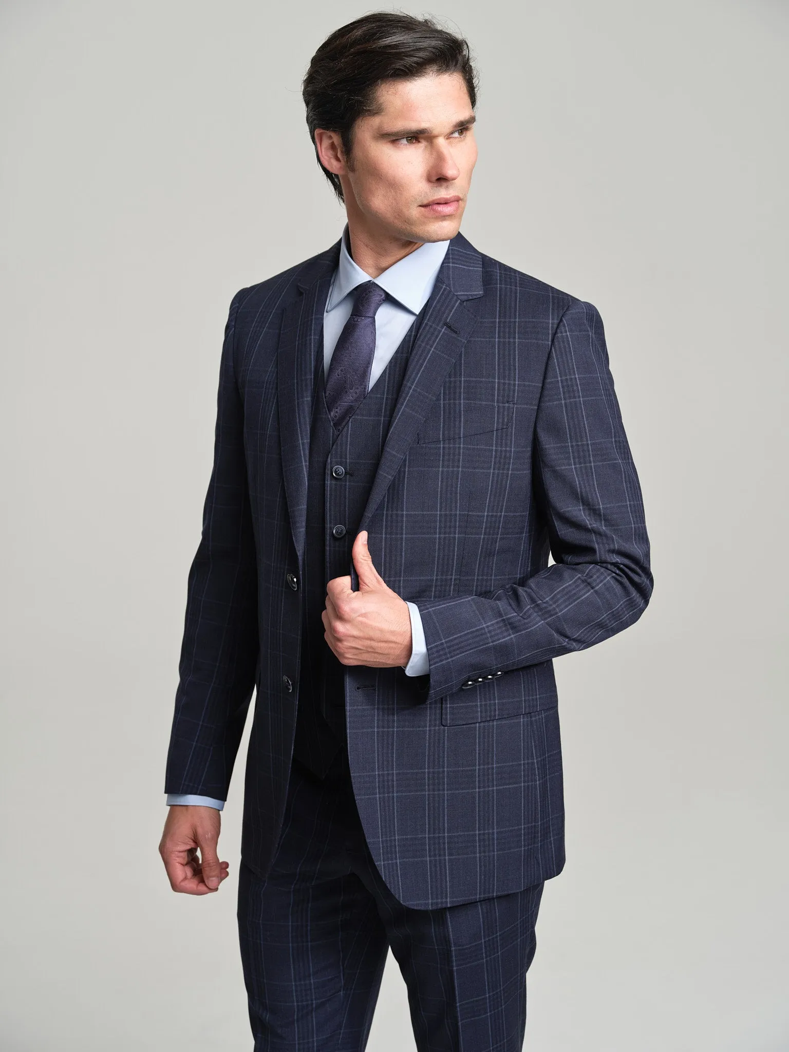 Slim fit Evolution wool suit with vest