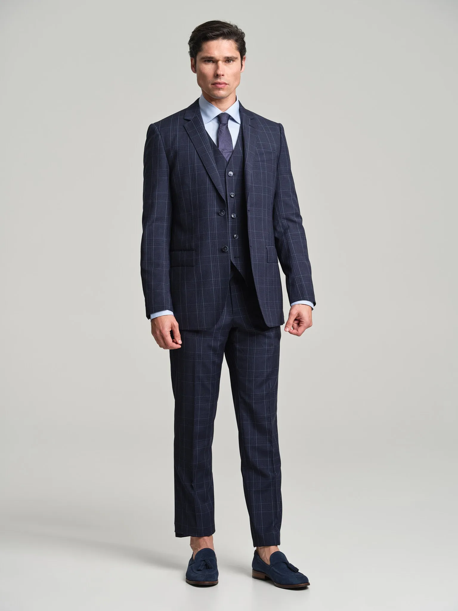 Slim fit Evolution wool suit with vest