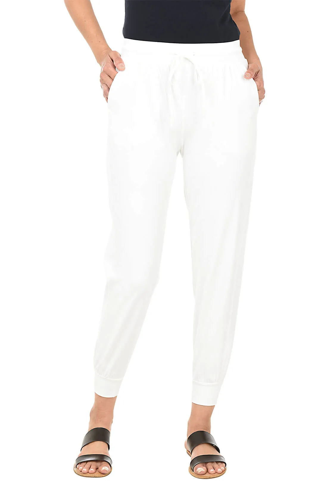 Solid Ankle-Length Jogger Pant