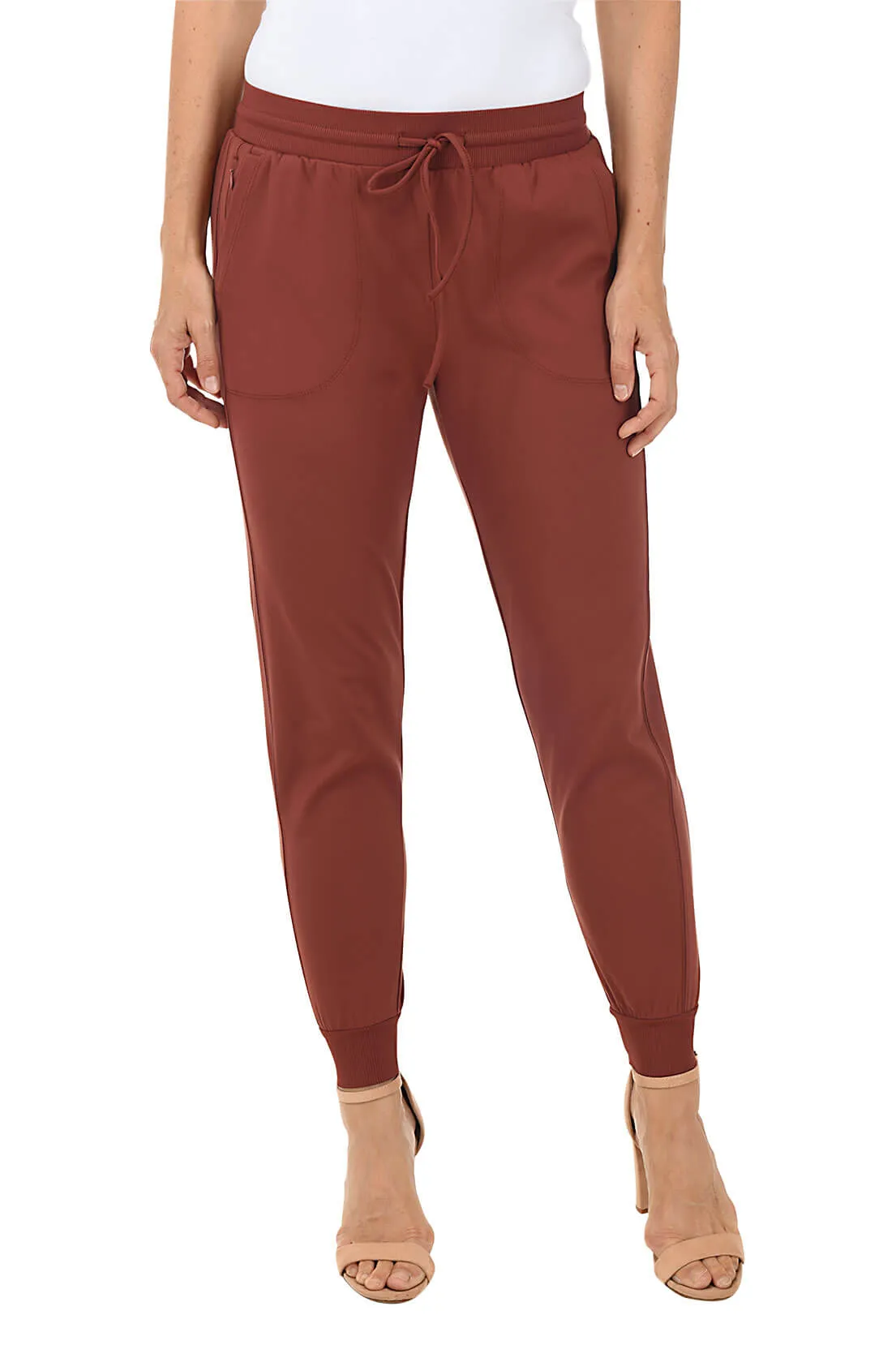 Solid Ankle-Length Jogger Pant