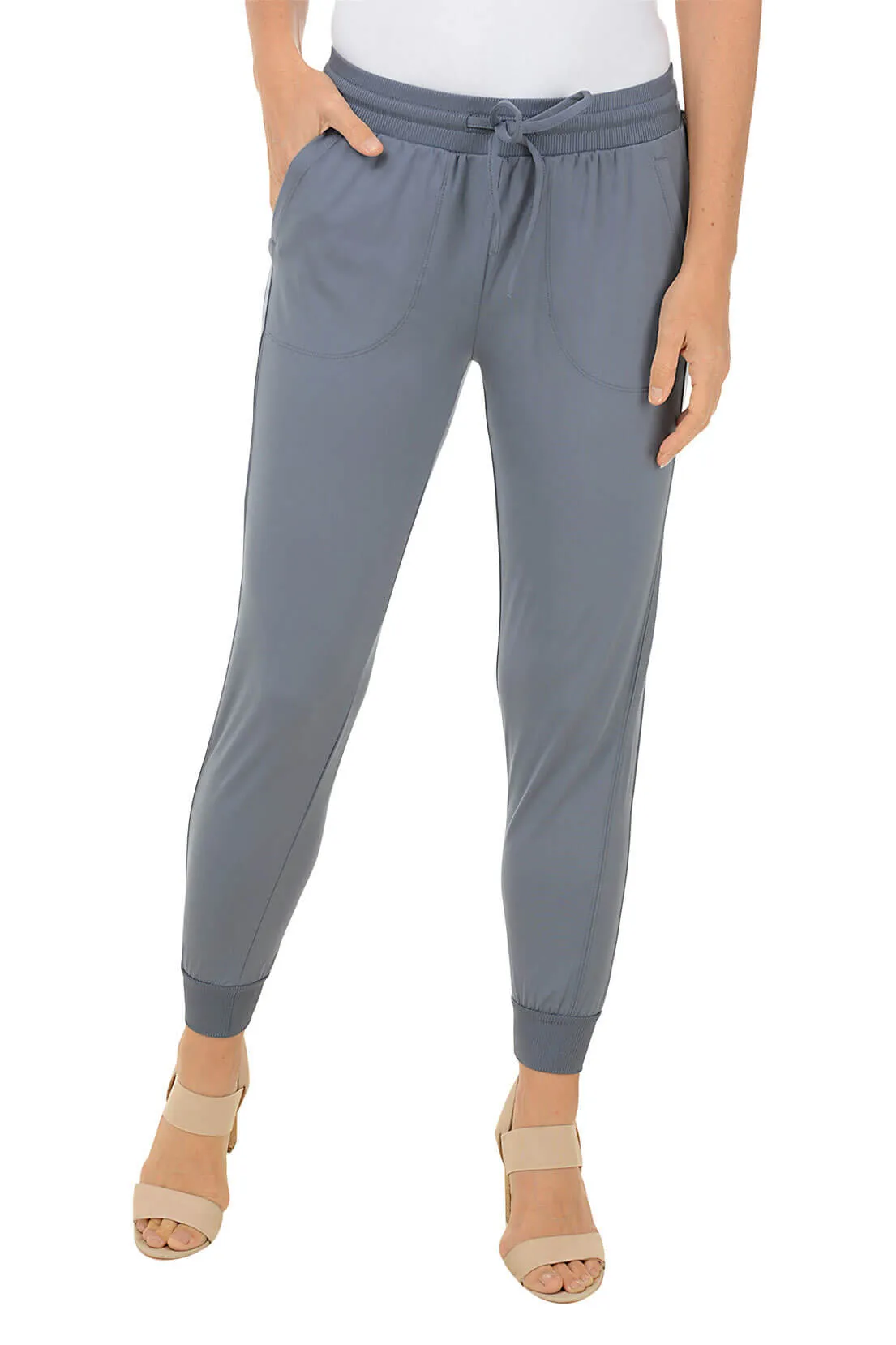 Solid Ankle-Length Jogger Pant