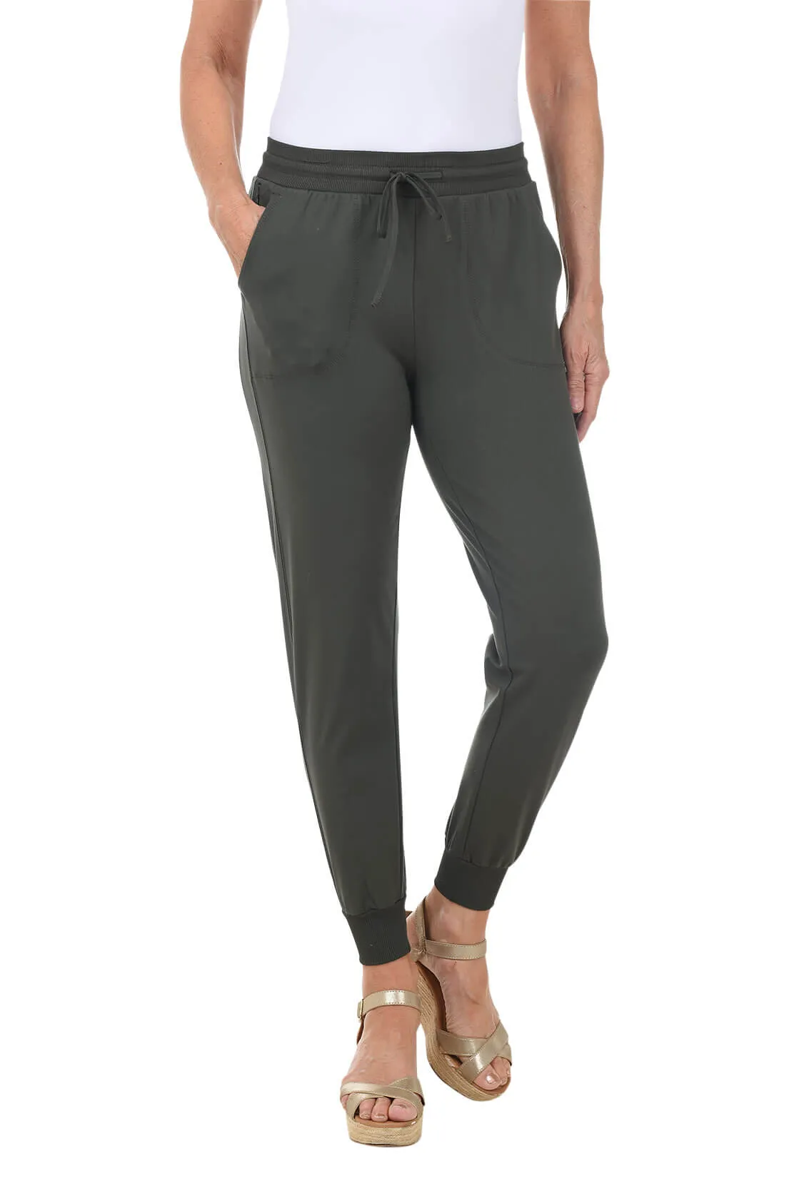 Solid Ankle-Length Jogger Pant