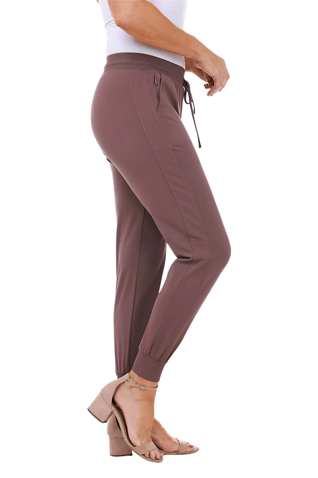 Solid Ankle-Length Jogger Pant