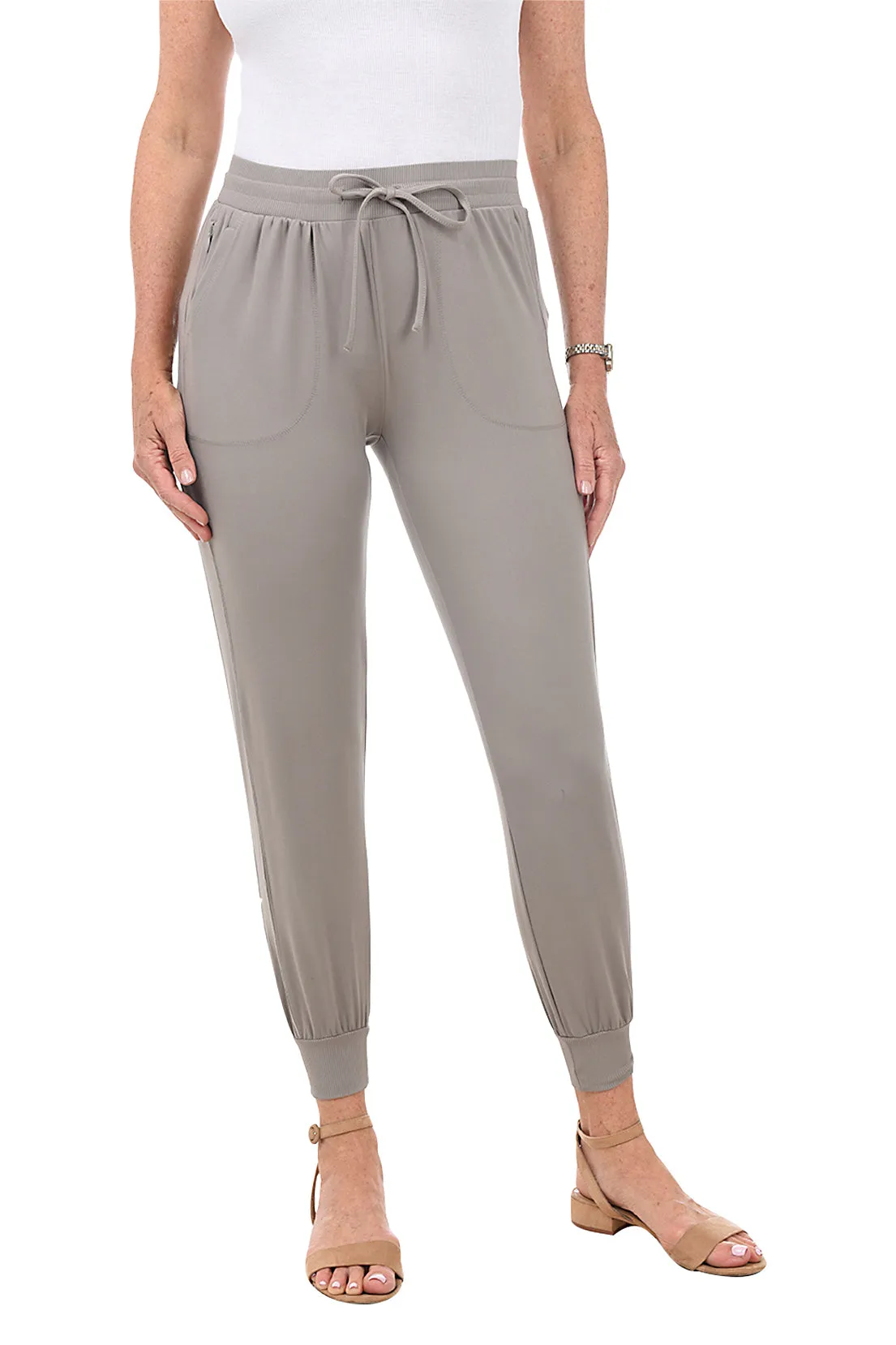 Solid Ankle-Length Jogger Pant