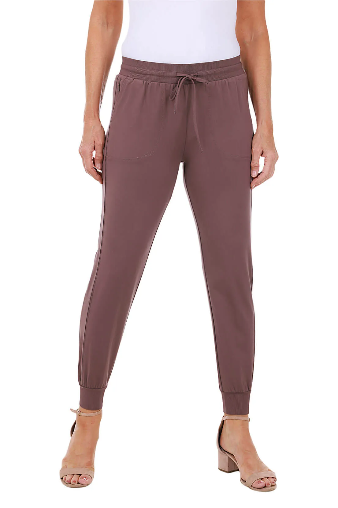 Solid Ankle-Length Jogger Pant